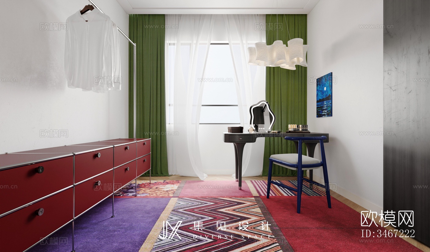 现代大平层效果图下载（渲染图10）