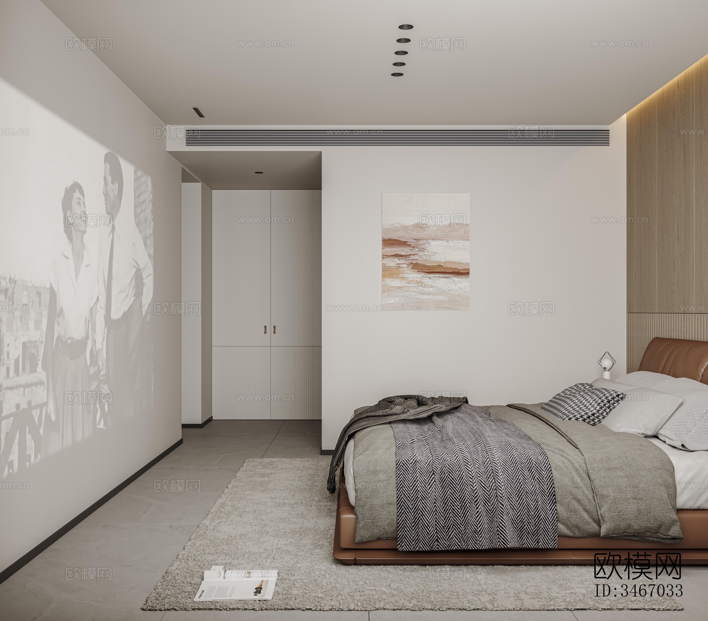 现代卧室效果图下载（渲染图3）