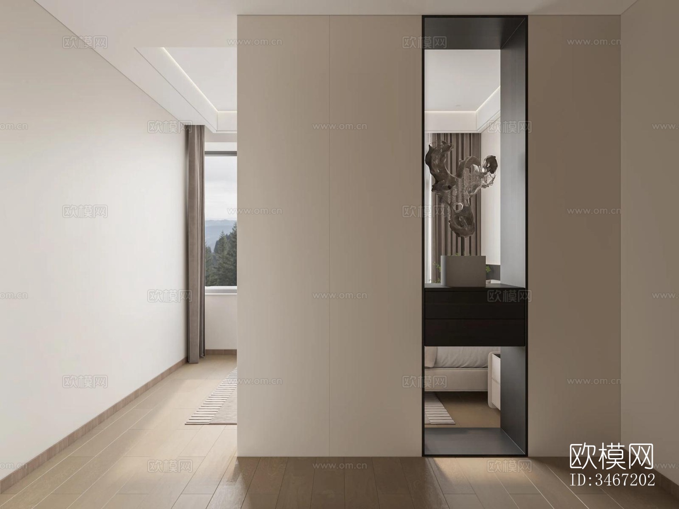 现代大平层效果图下载（渲染图11）