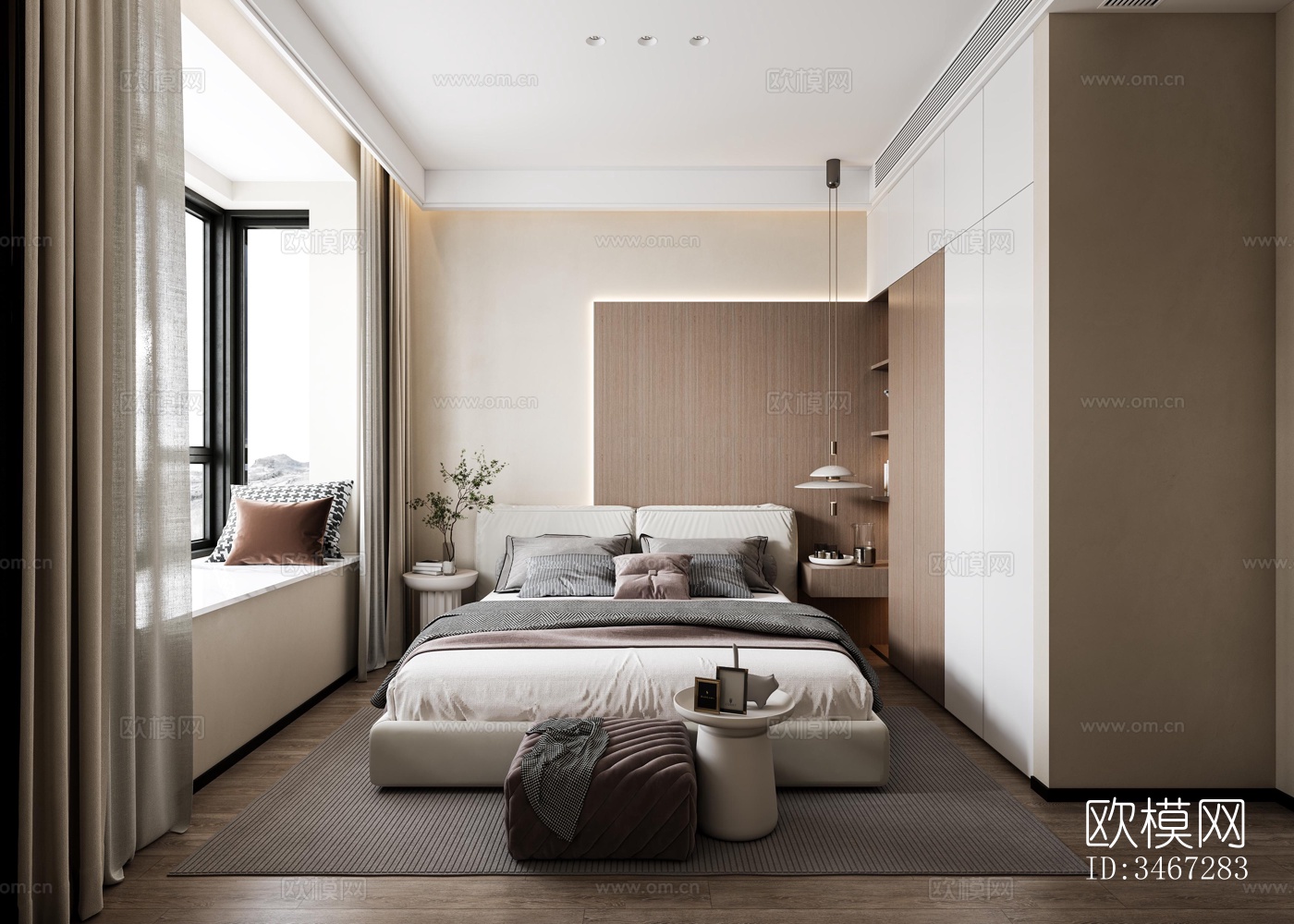 现代大平层效果图下载（渲染图12）