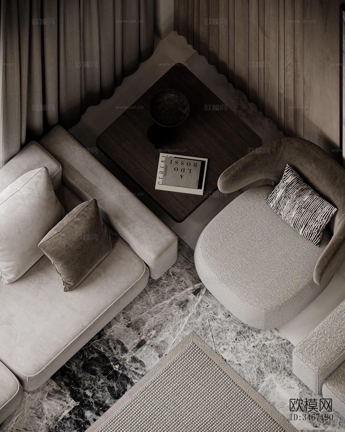 现代大平层效果图下载（渲染图19）