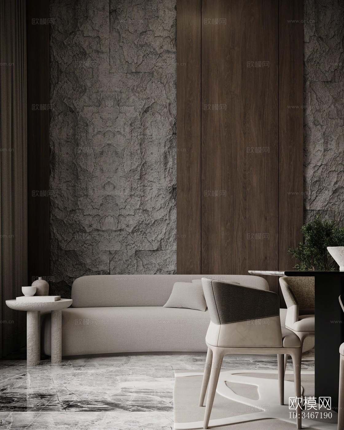 现代大平层效果图下载（渲染图10）