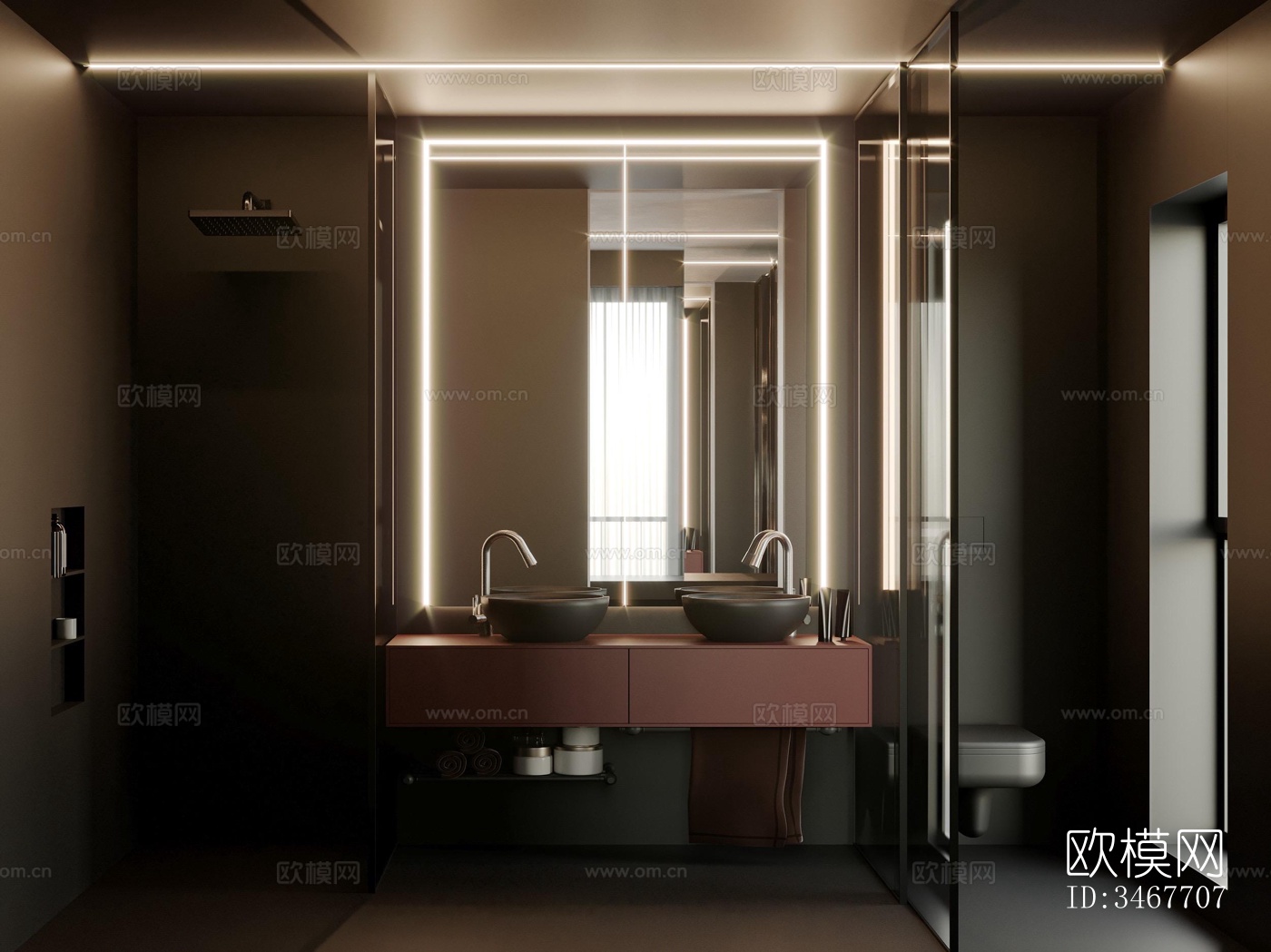 现代大平层效果图下载（渲染图15）