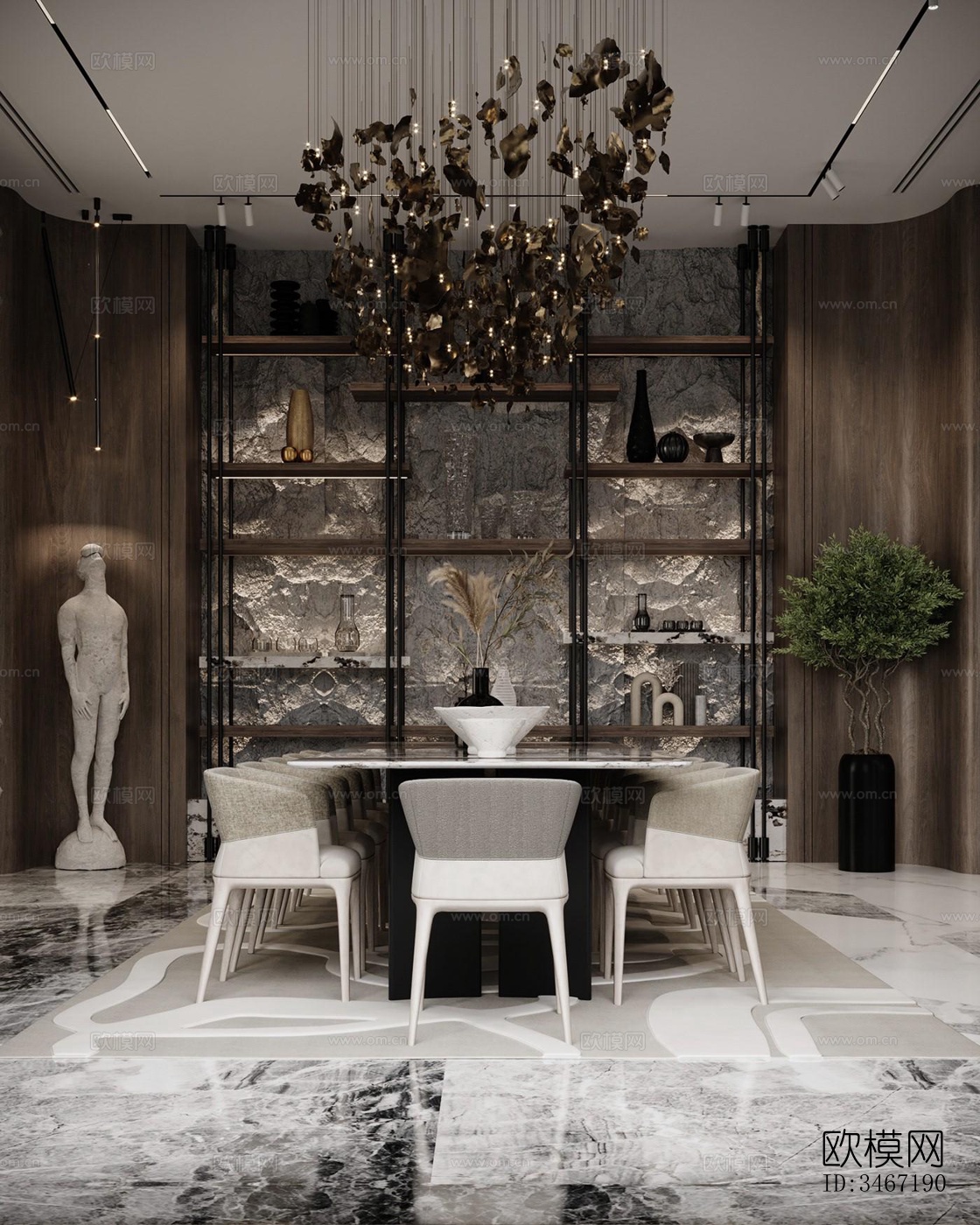 现代大平层效果图下载（渲染图5）