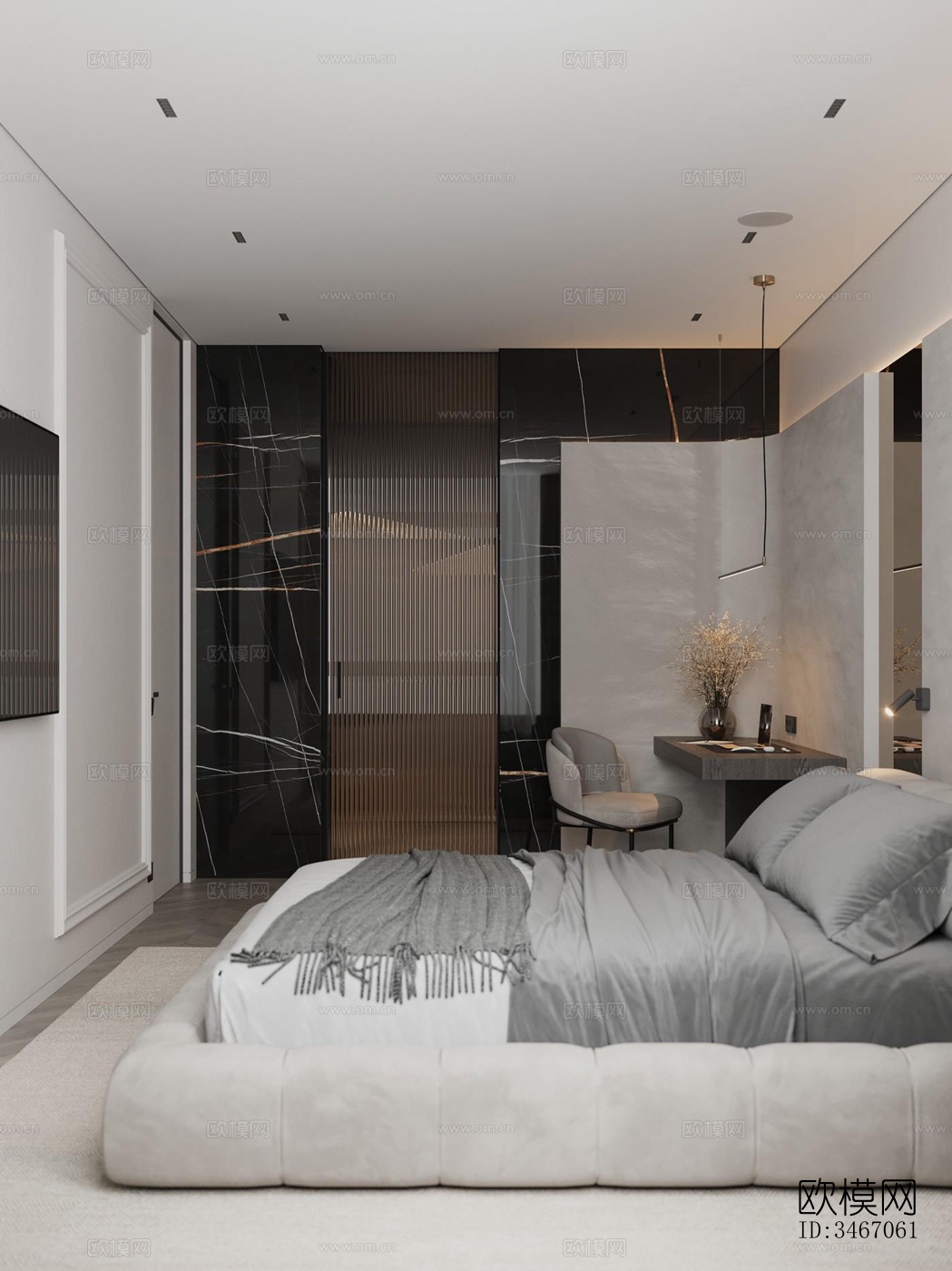 现代卧室效果图下载（渲染图4）