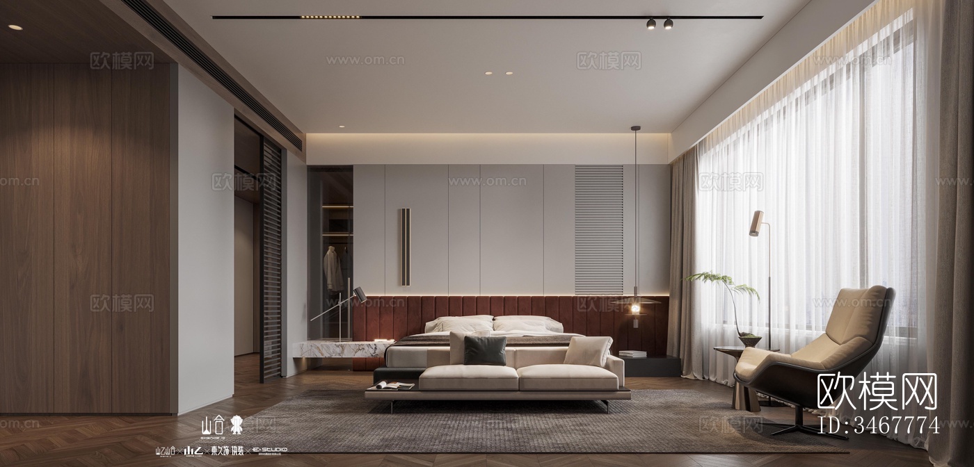 现代大平层效果图下载（渲染图5）