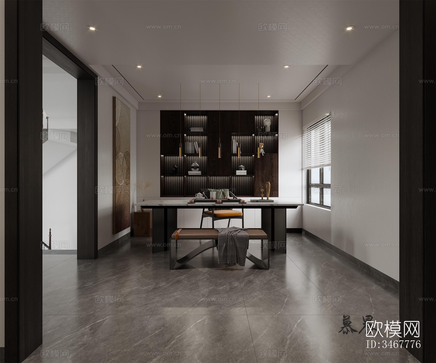 现代大平层效果图下载（渲染图5）