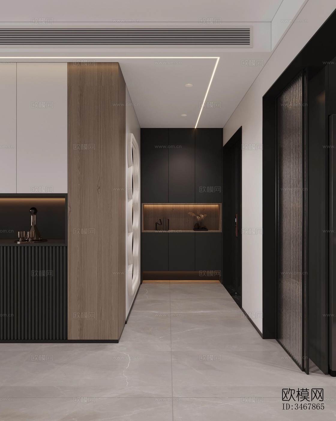 现代大平层效果图下载（渲染图15）