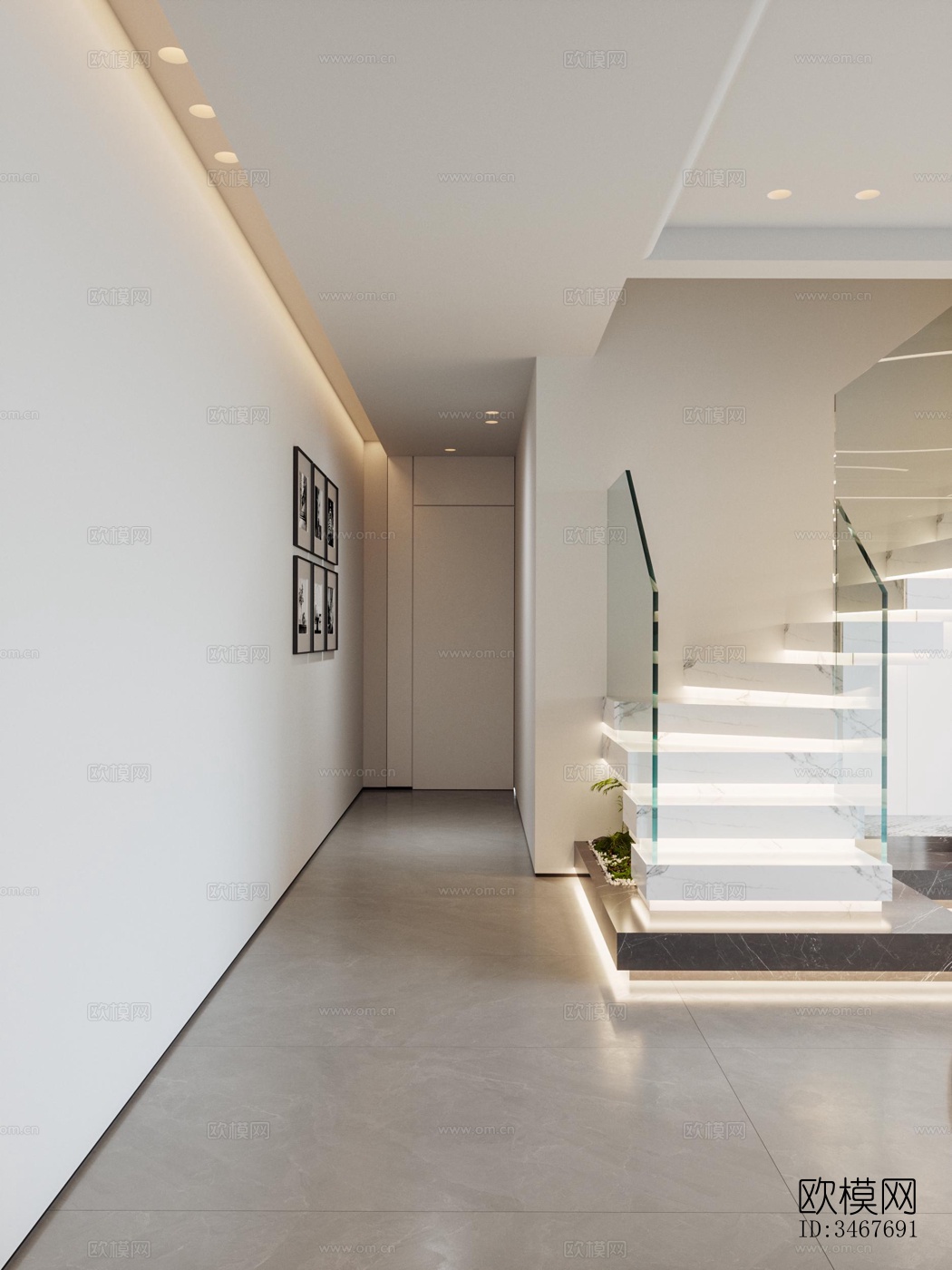 现代大平层效果图下载（渲染图6）