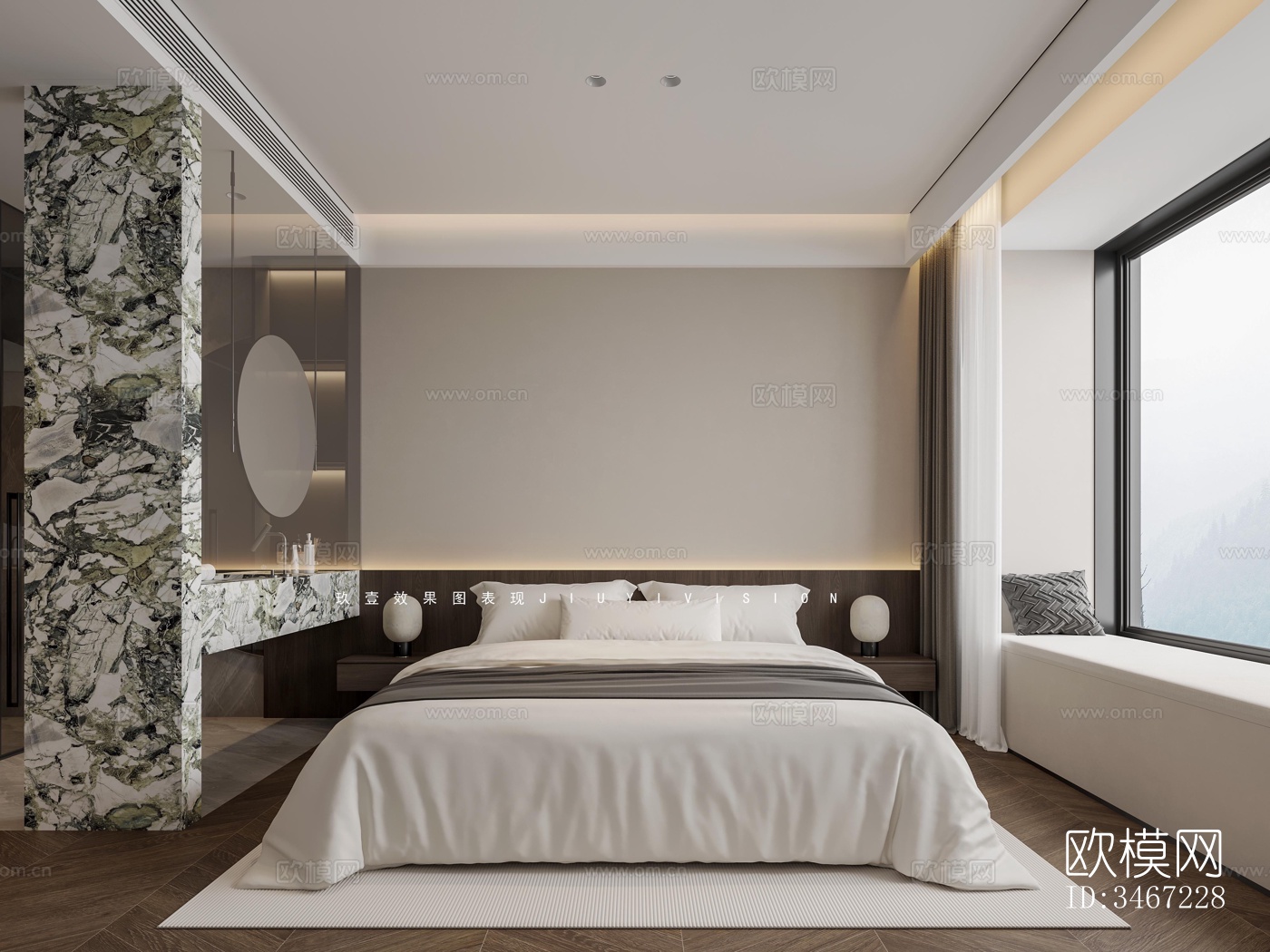 现代大平层效果图下载（渲染图8）