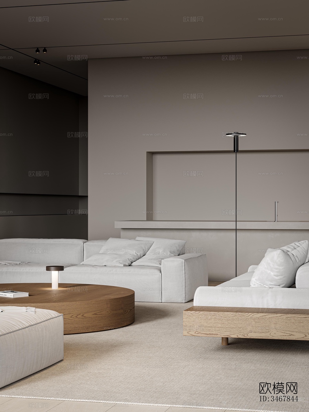 现代大平层效果图下载（渲染图13）