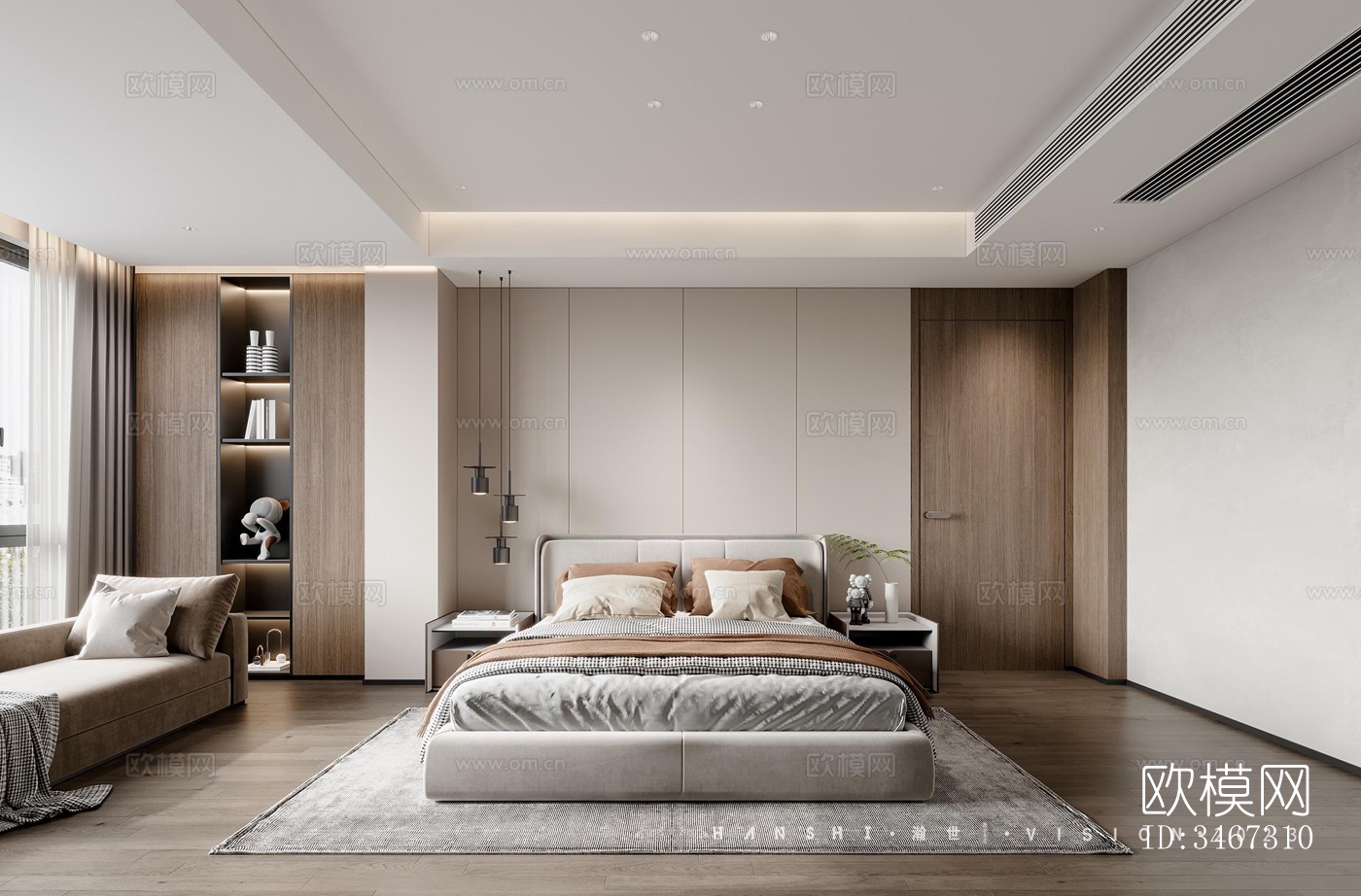 现代大平层效果图下载（渲染图6）