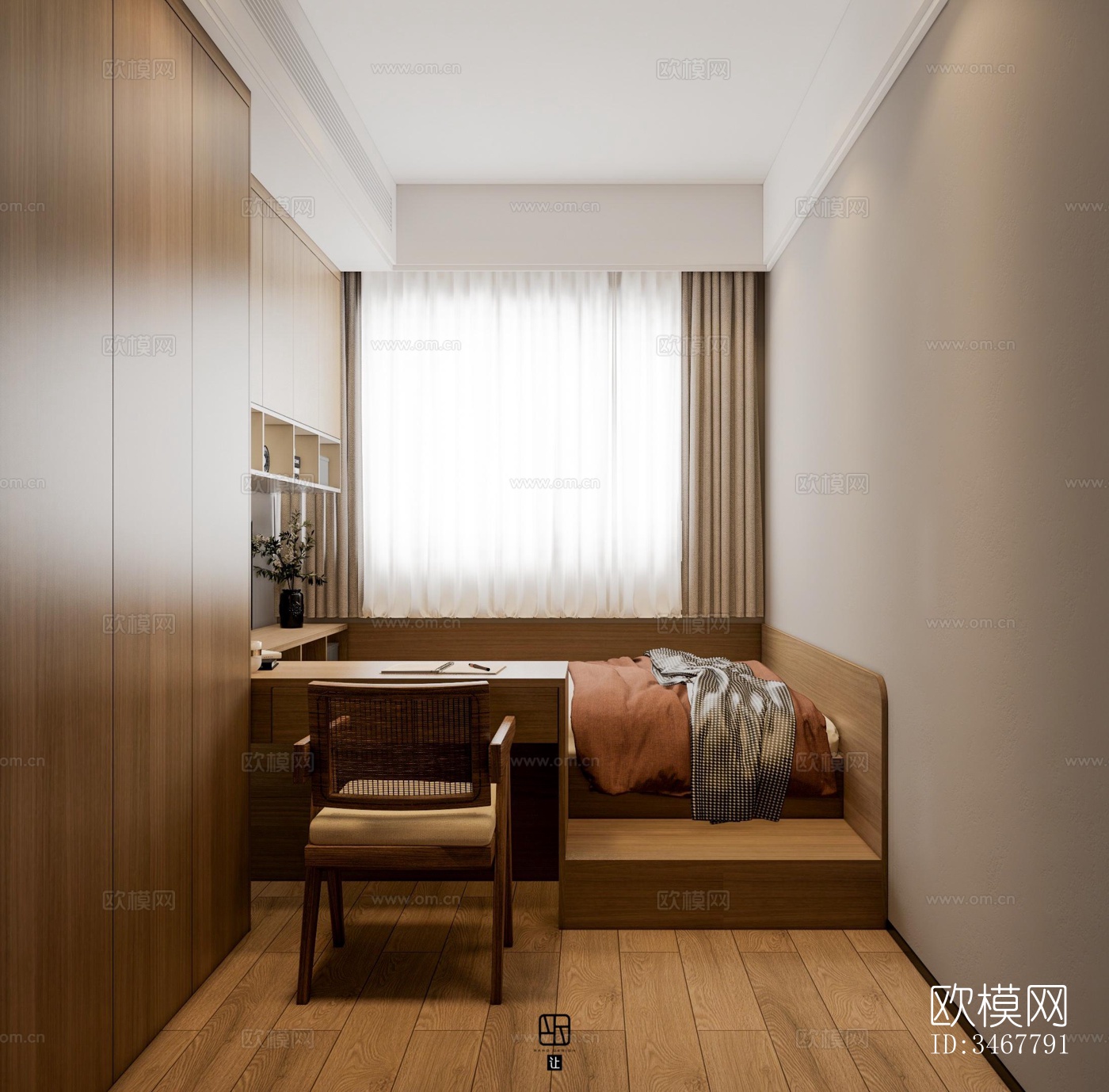 现代大平层效果图下载（渲染图9）