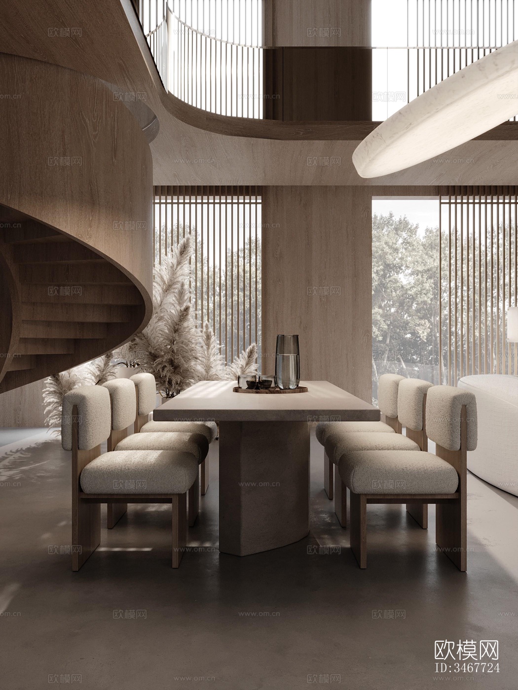 现代大平层效果图下载（渲染图10）