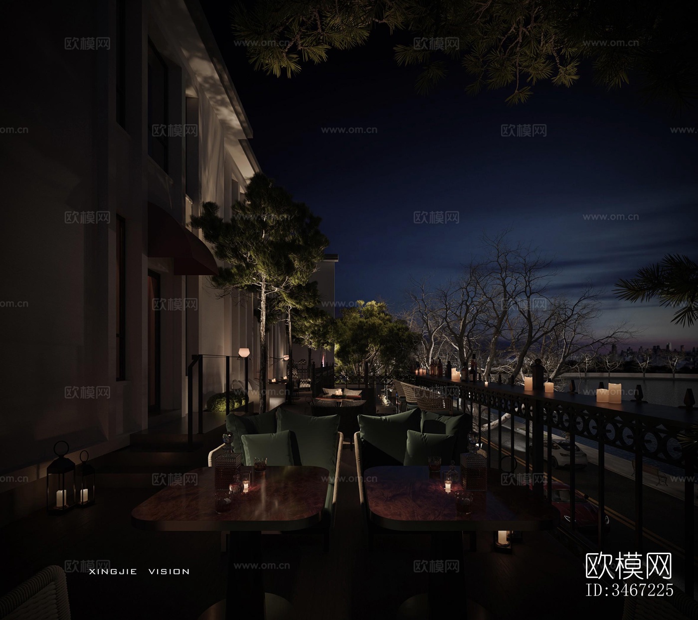 现代大平层效果图下载（渲染图4）