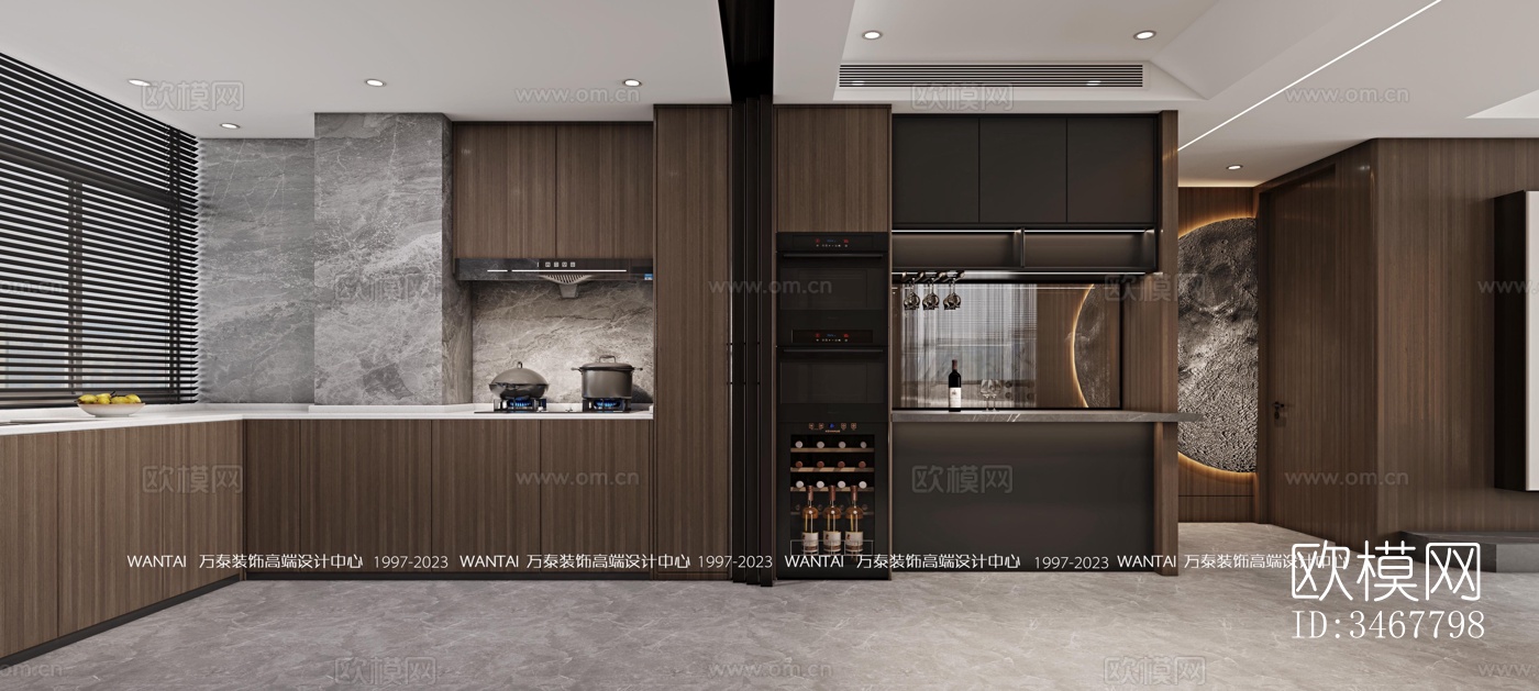 现代大平层效果图下载（渲染图5）