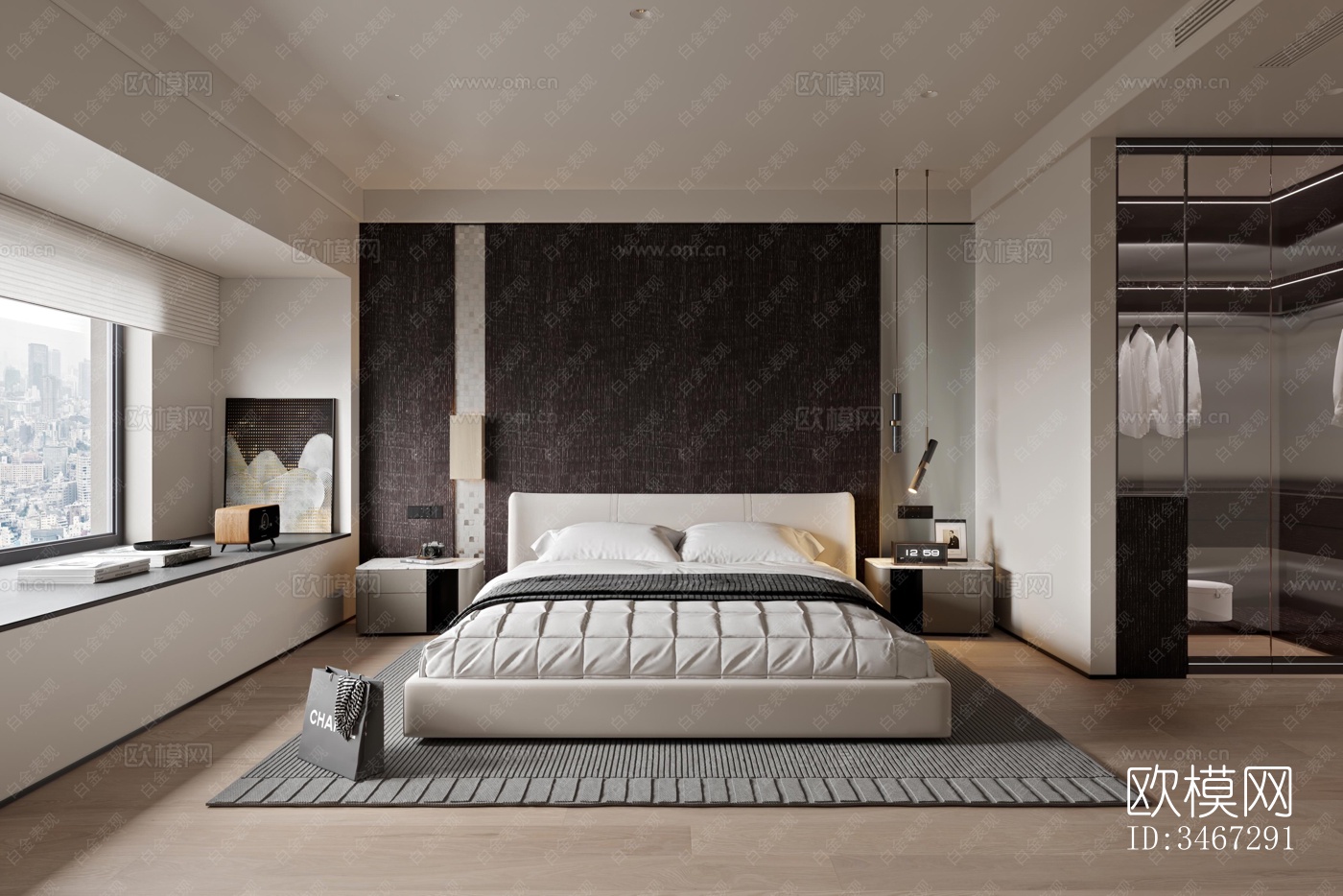 现代大平层效果图下载（渲染图5）