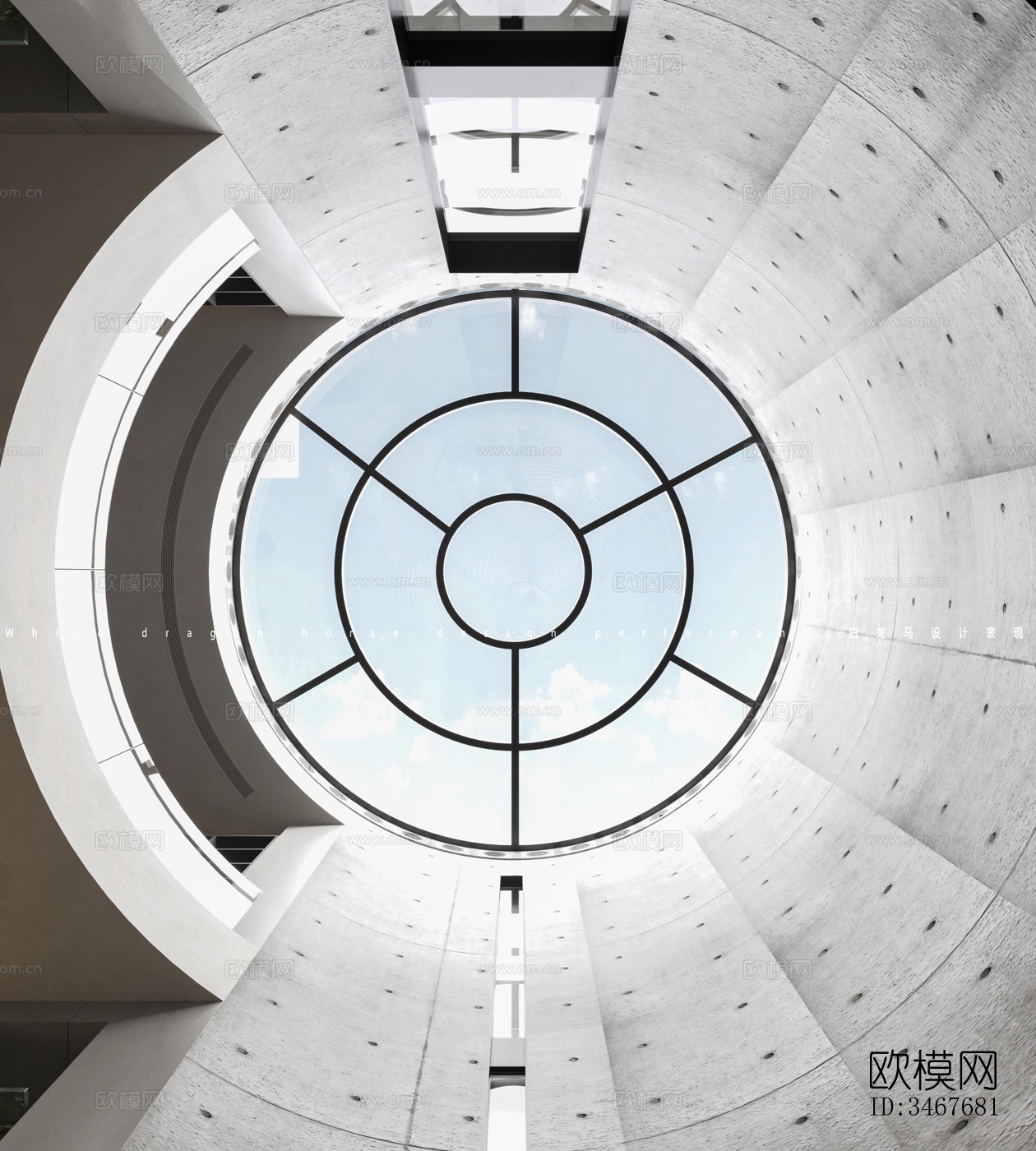 现代大平层效果图下载（渲染图1）