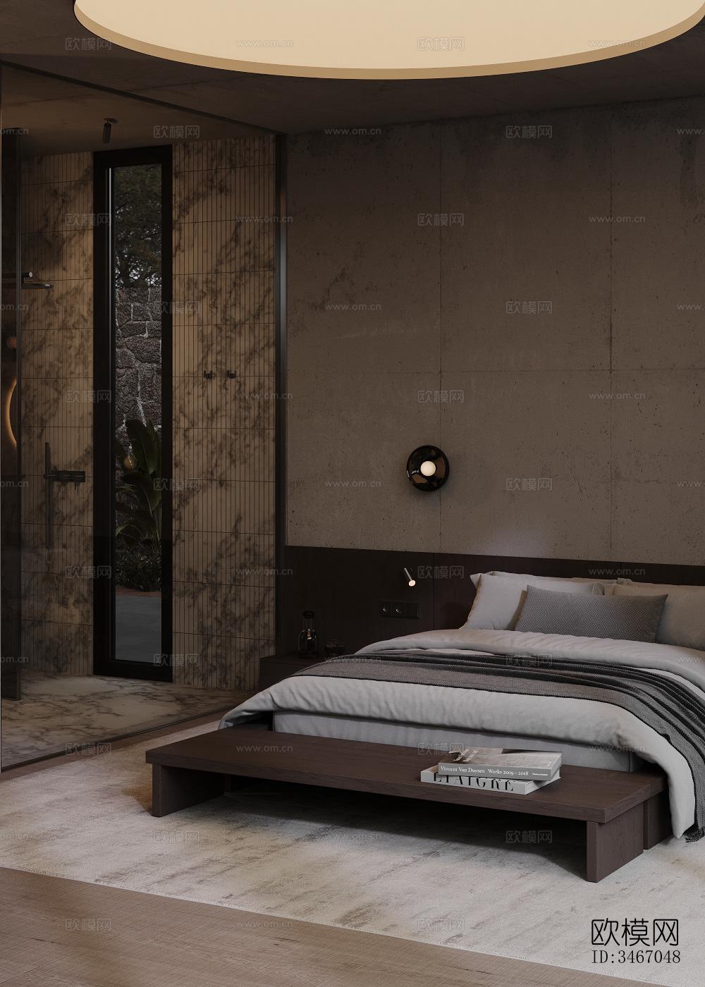 现代卧室效果图下载（渲染图3）