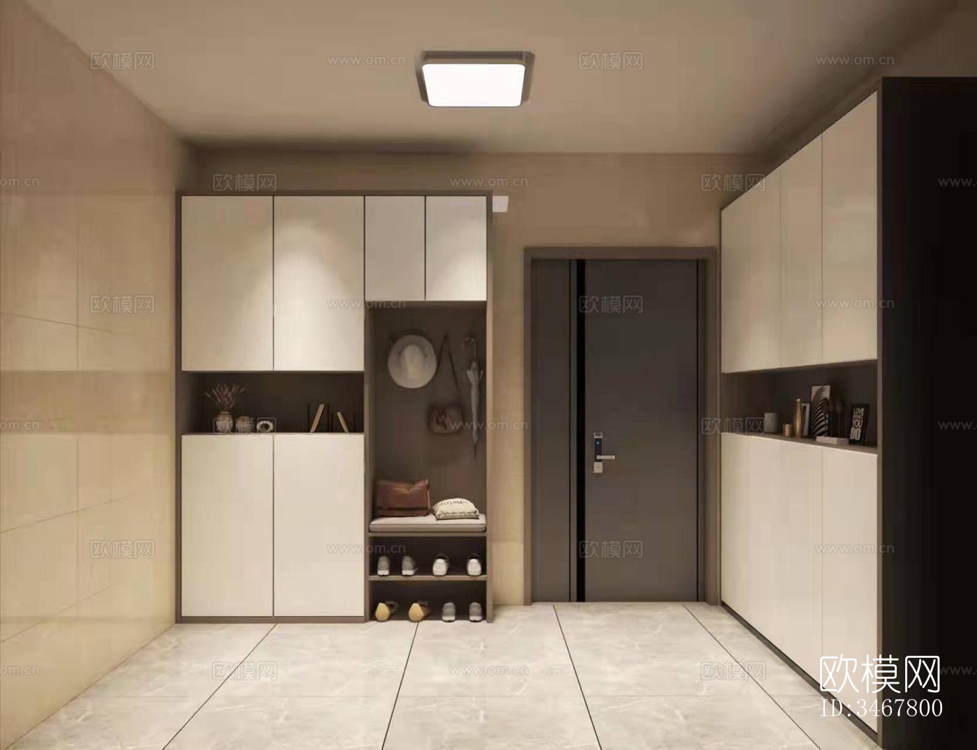 现代大平层效果图下载（渲染图2）