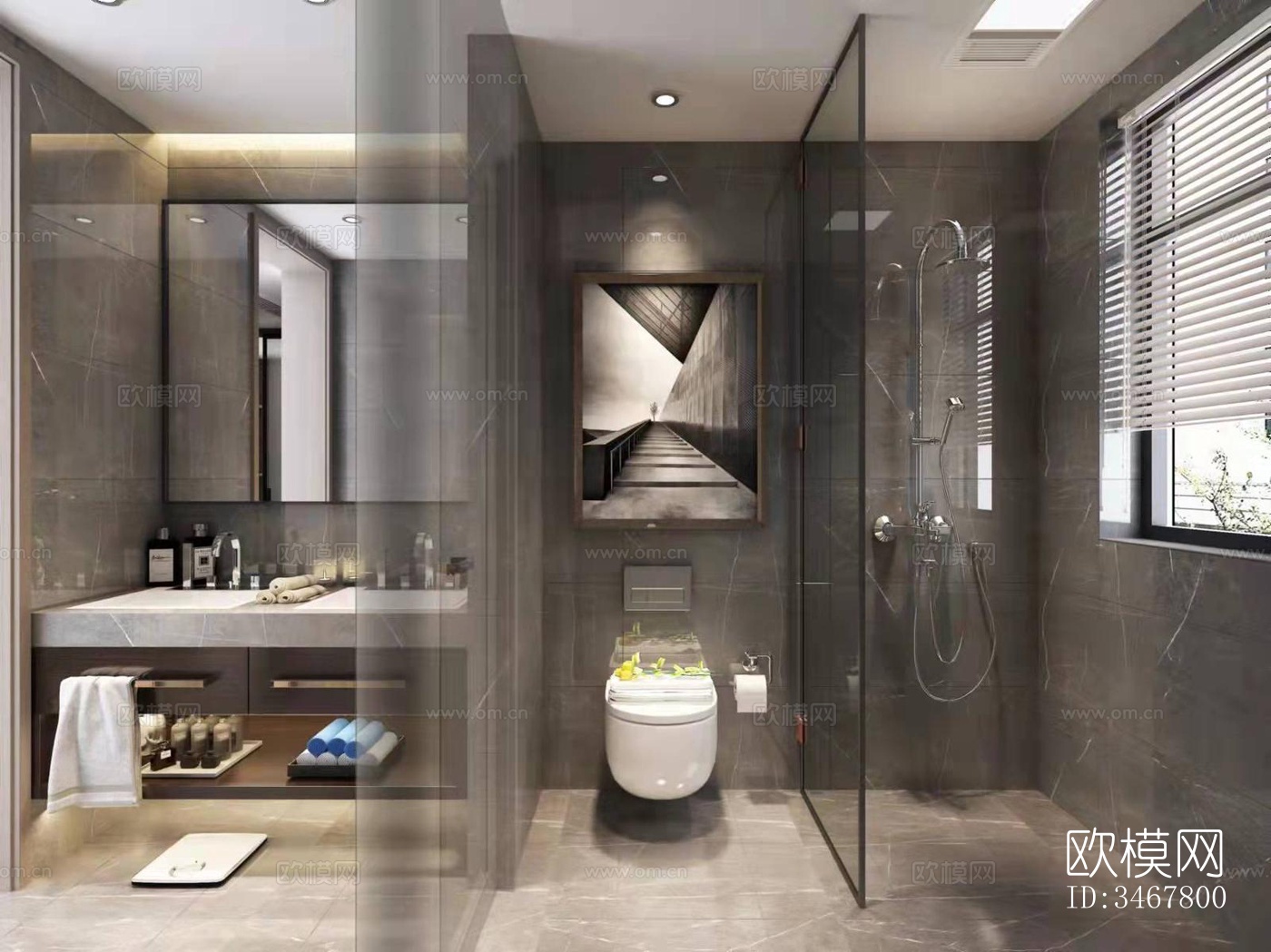 现代大平层效果图下载（渲染图7）