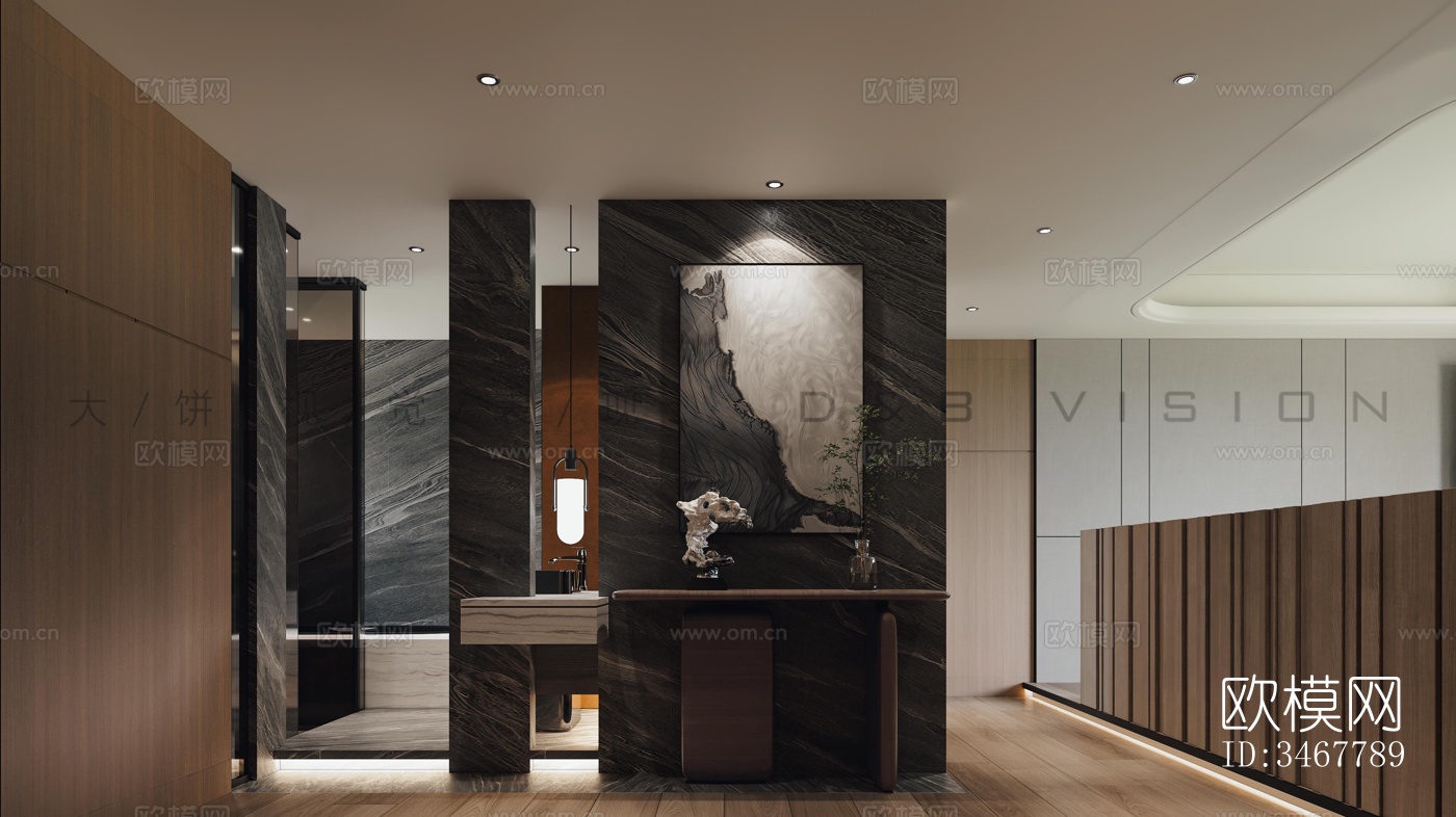 现代大平层效果图下载（渲染图5）