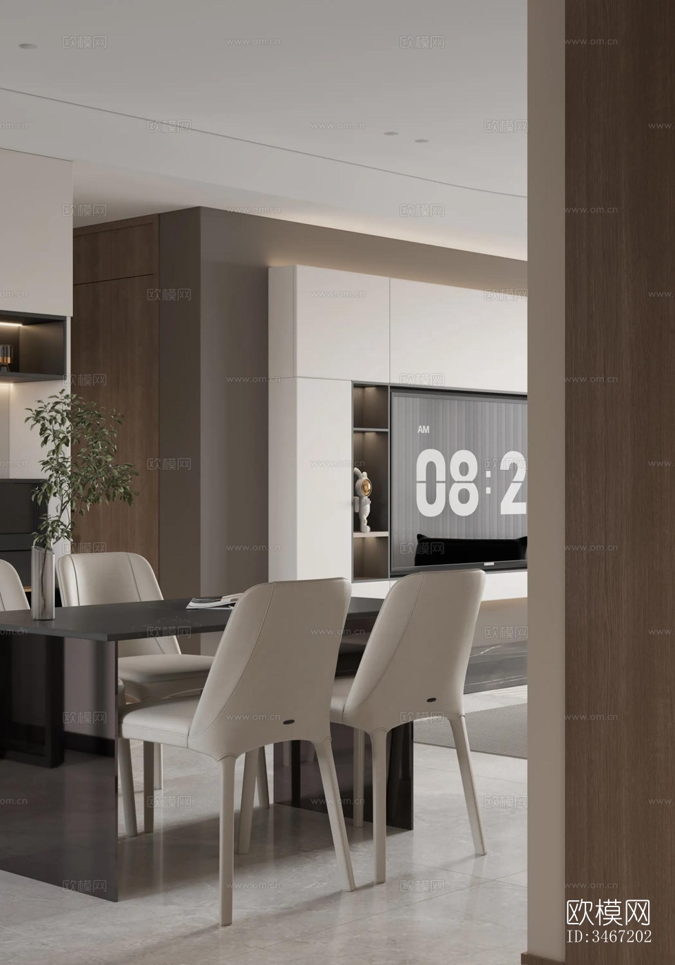 现代大平层效果图下载（渲染图7）