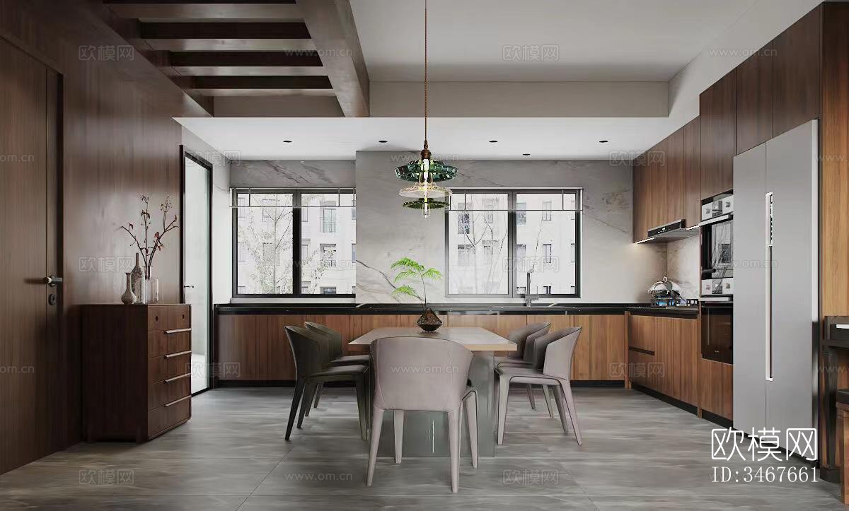 现代大平层效果图下载（渲染图6）