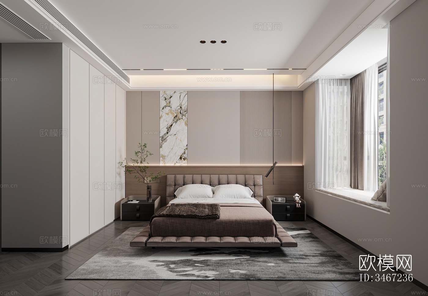 现代大平层效果图下载（渲染图4）