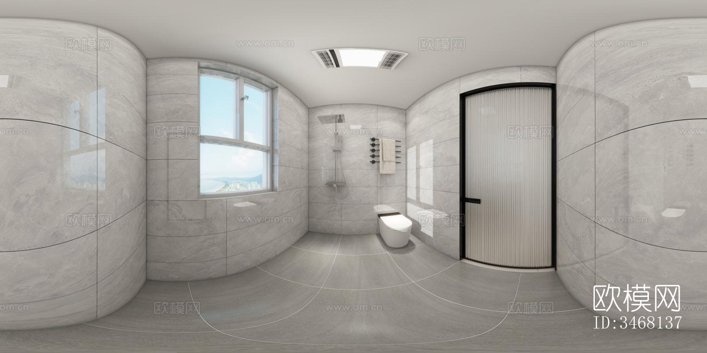 现代大平层效果图下载（渲染图8）