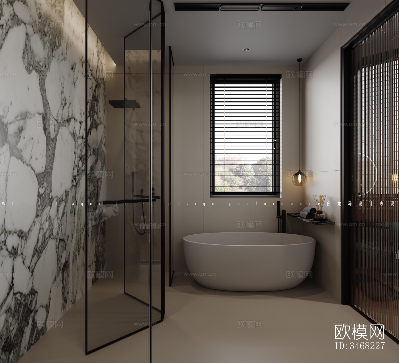 现代大平层效果图下载（渲染图5）