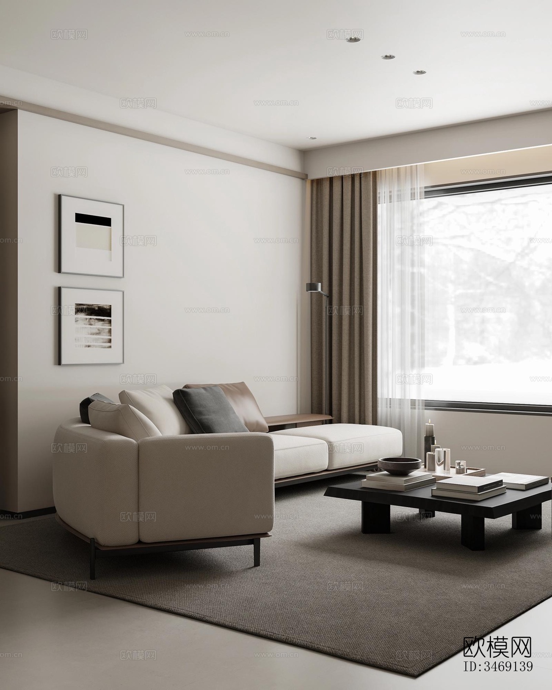 现代平层效果图下载（渲染图7）