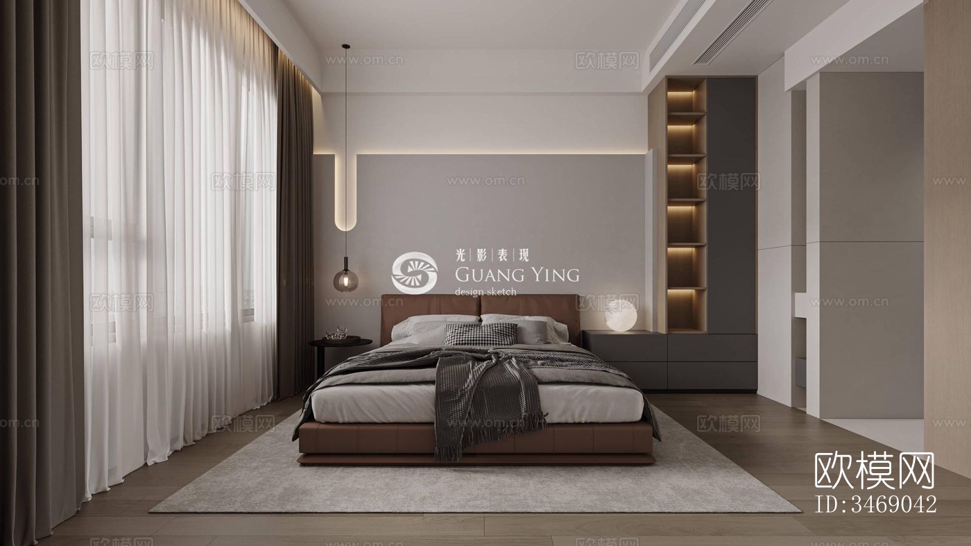 现代平层效果图下载（渲染图9）