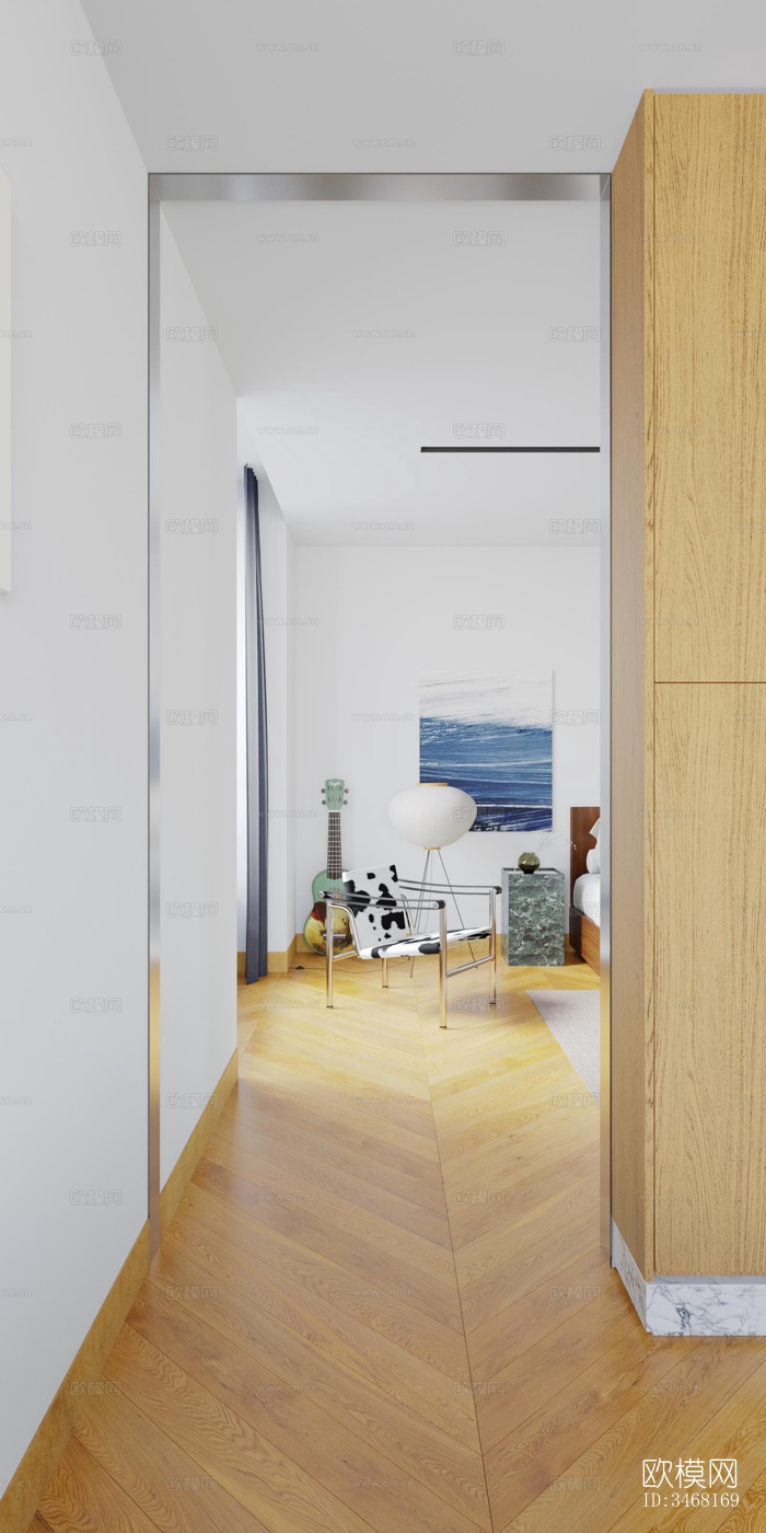 现代大平层效果图下载（渲染图4）