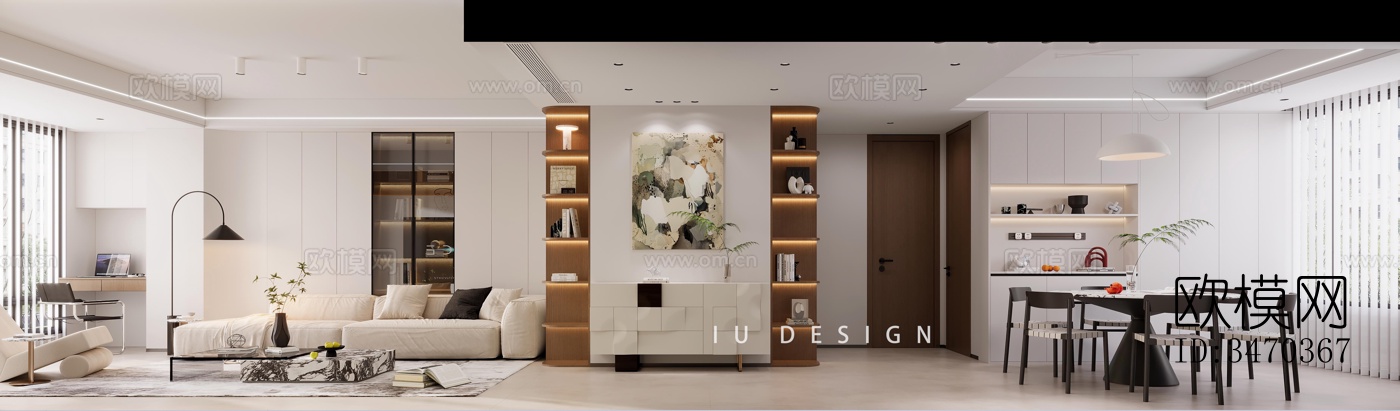 现代平层效果图下载（渲染图2）