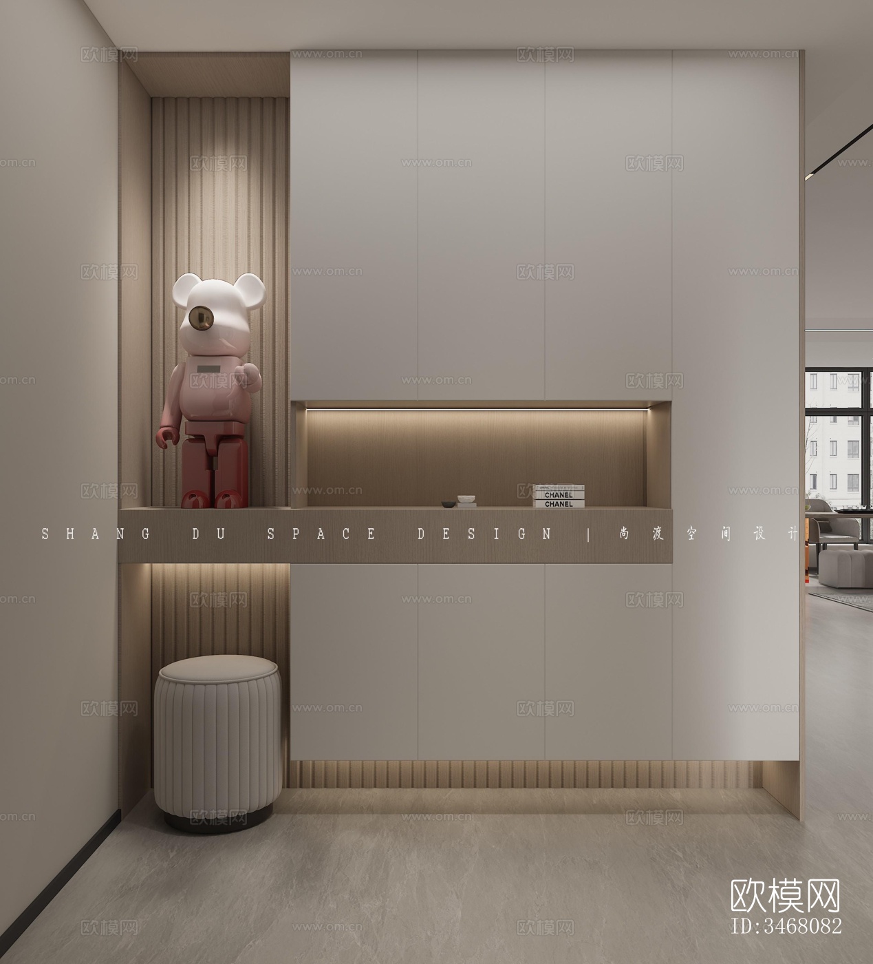 现代大平层效果图下载（渲染图15）