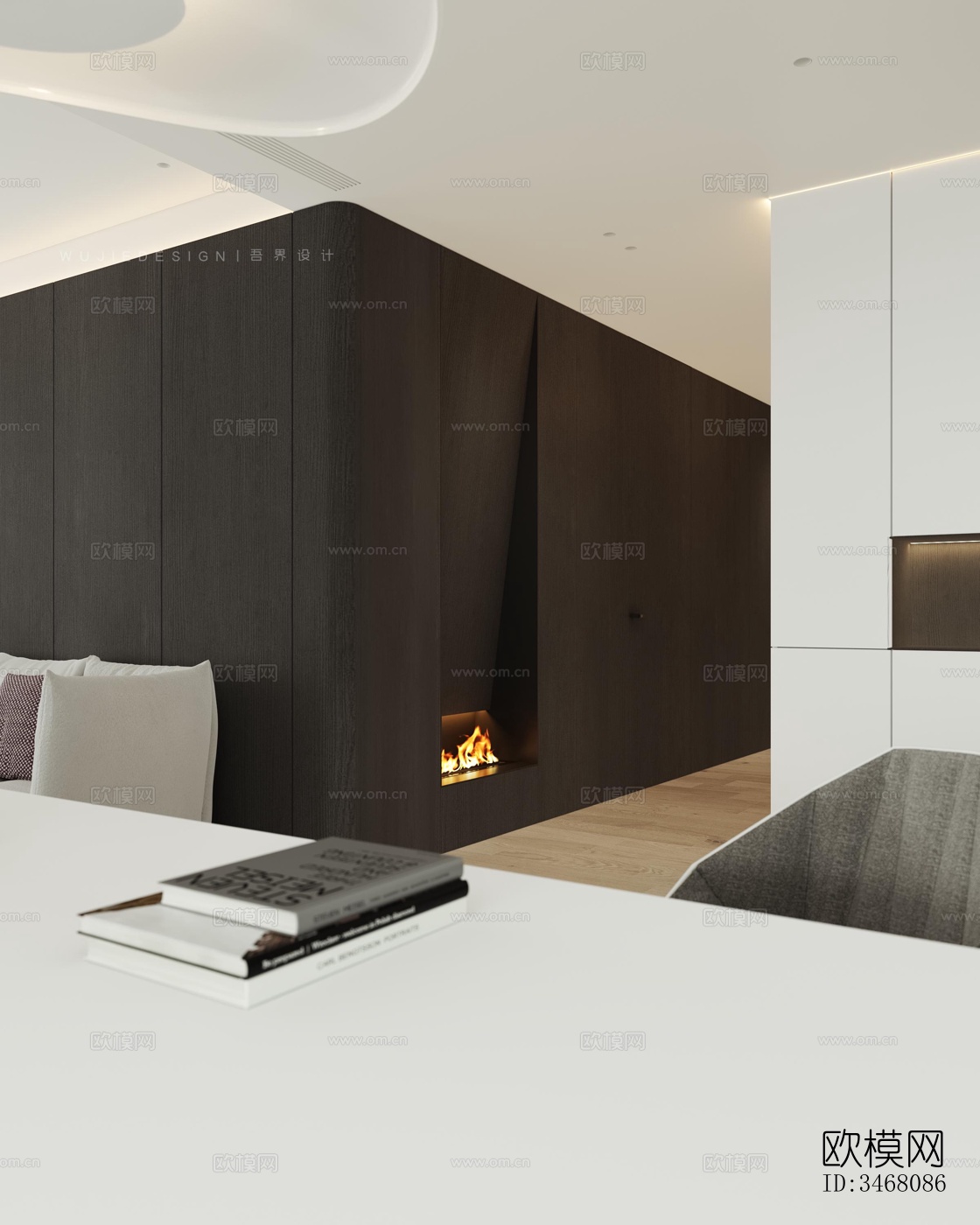 现代大平层效果图下载（渲染图9）