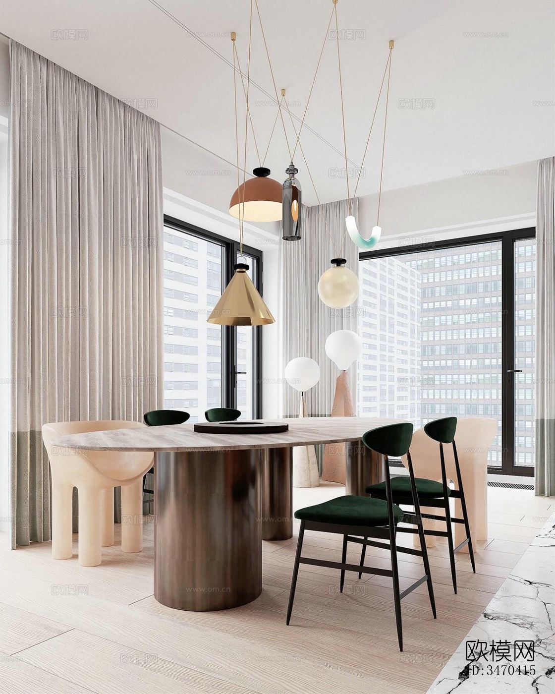 现代平层效果图下载（渲染图6）