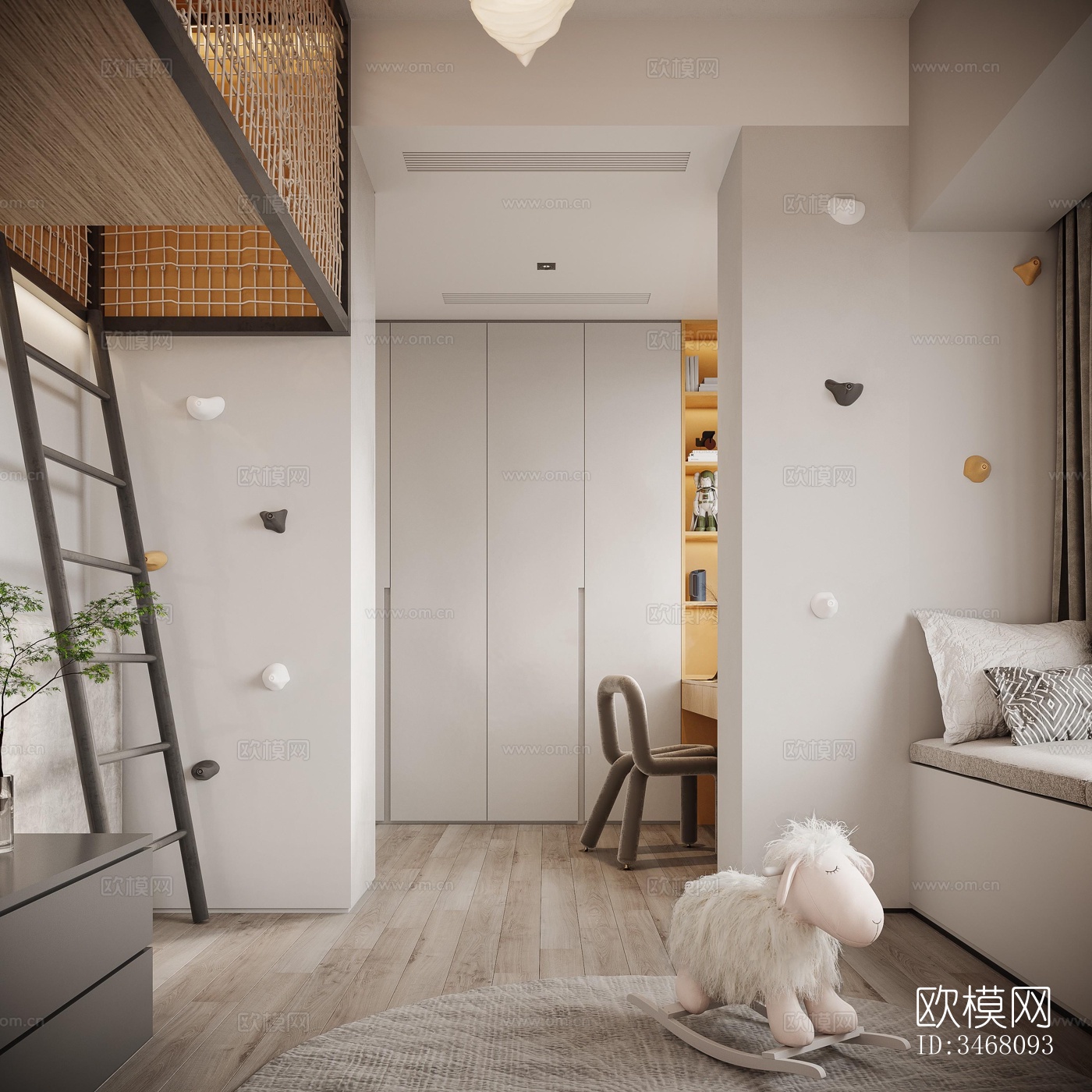 现代大平层效果图下载（渲染图8）