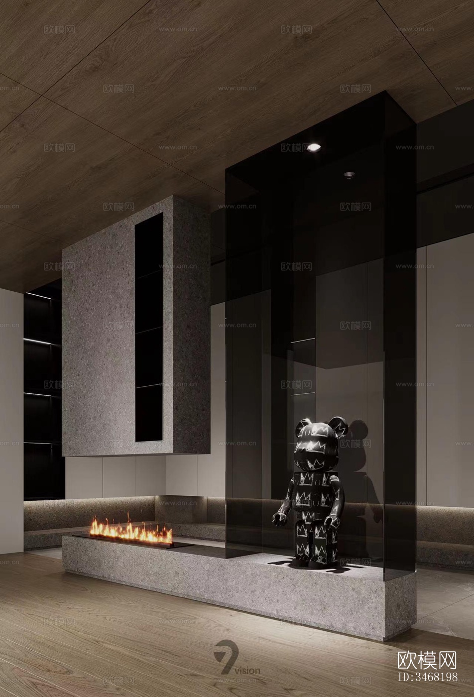 现代大平层效果图下载（渲染图14）