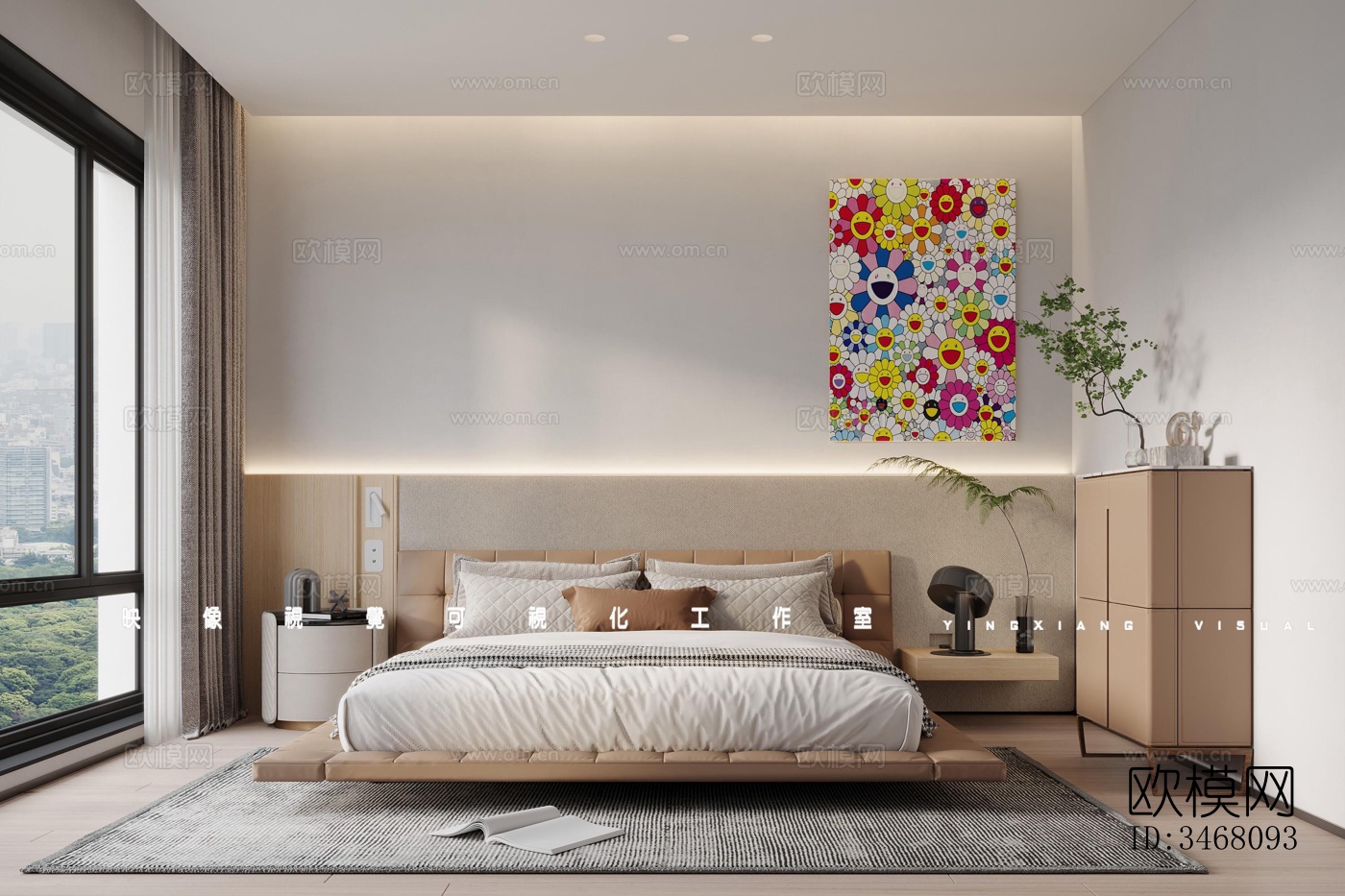 现代大平层效果图下载（渲染图7）