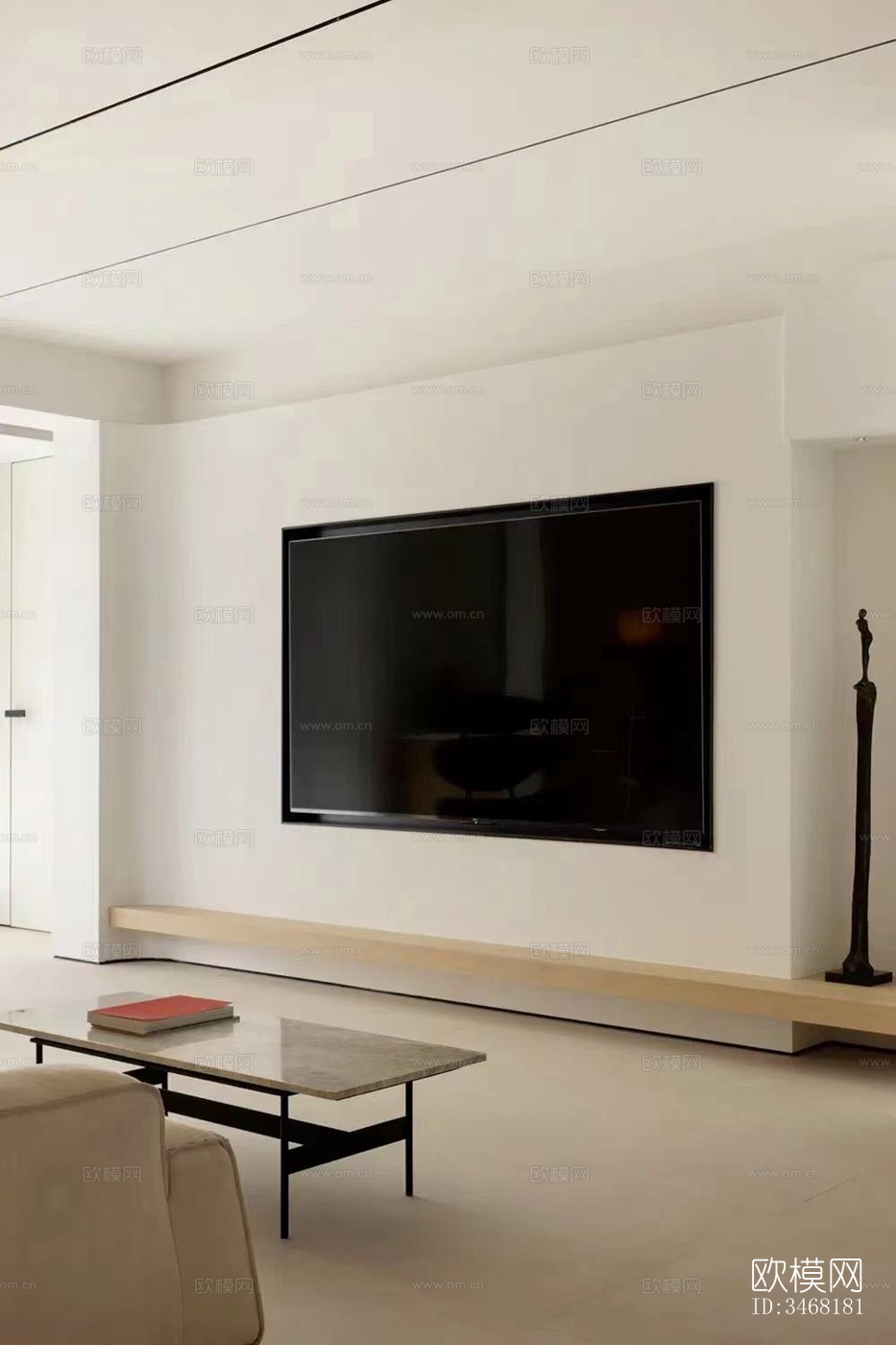 现代大平层效果图下载（渲染图7）