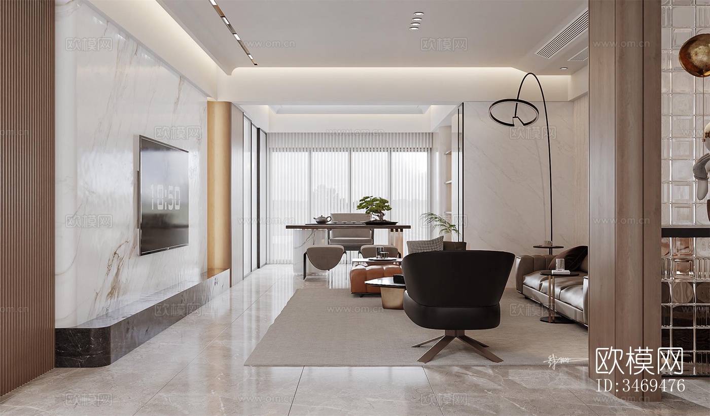 现代平层效果图下载（渲染图5）