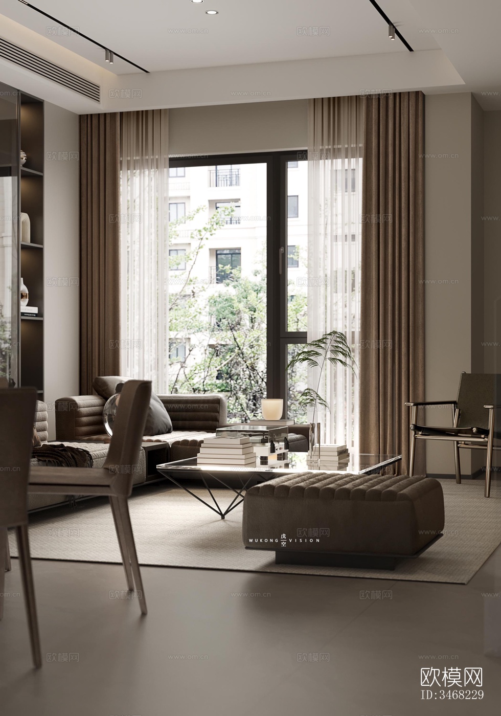 现代大平层效果图下载（渲染图5）