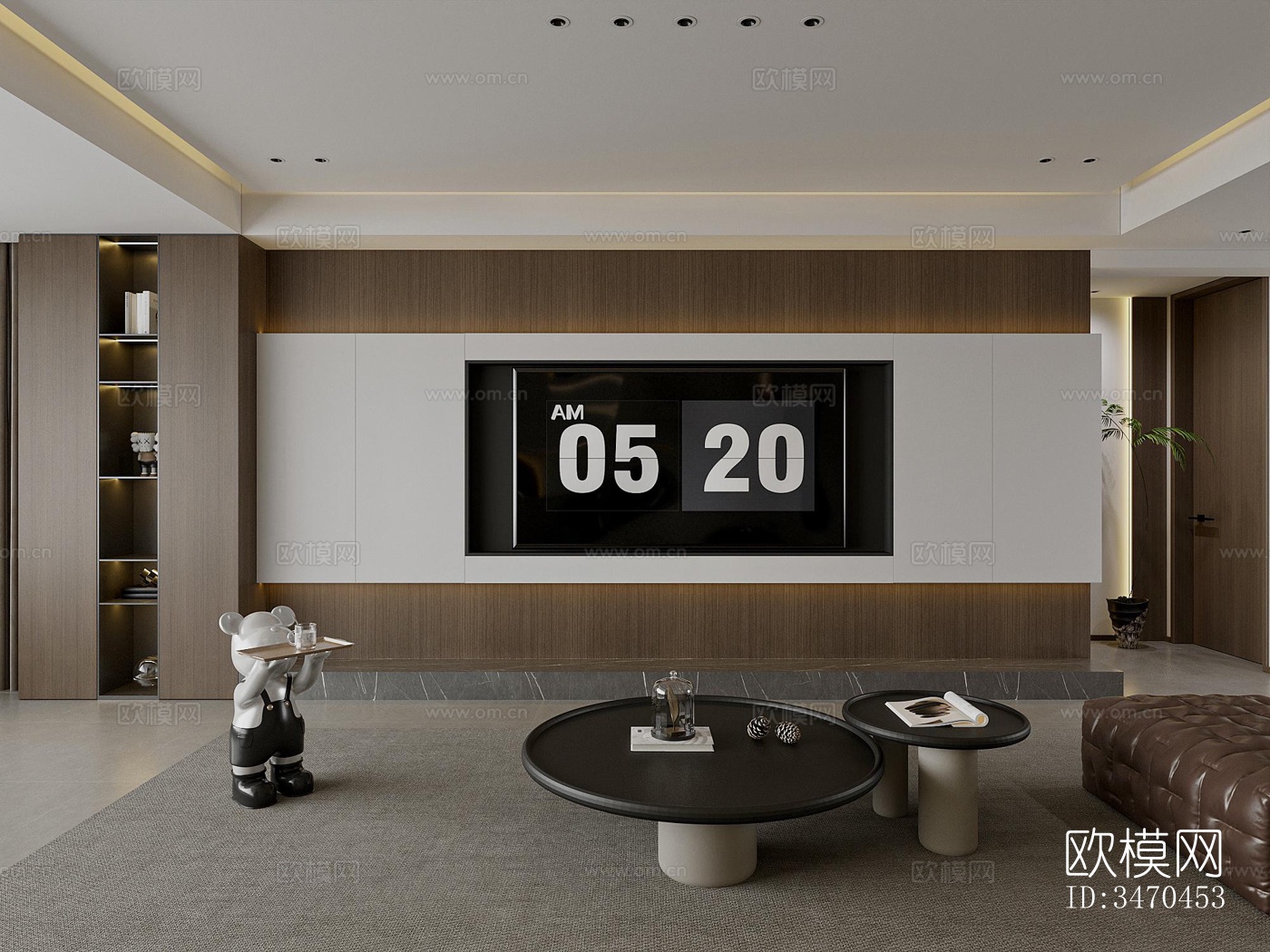 现代平层效果图下载（渲染图1）