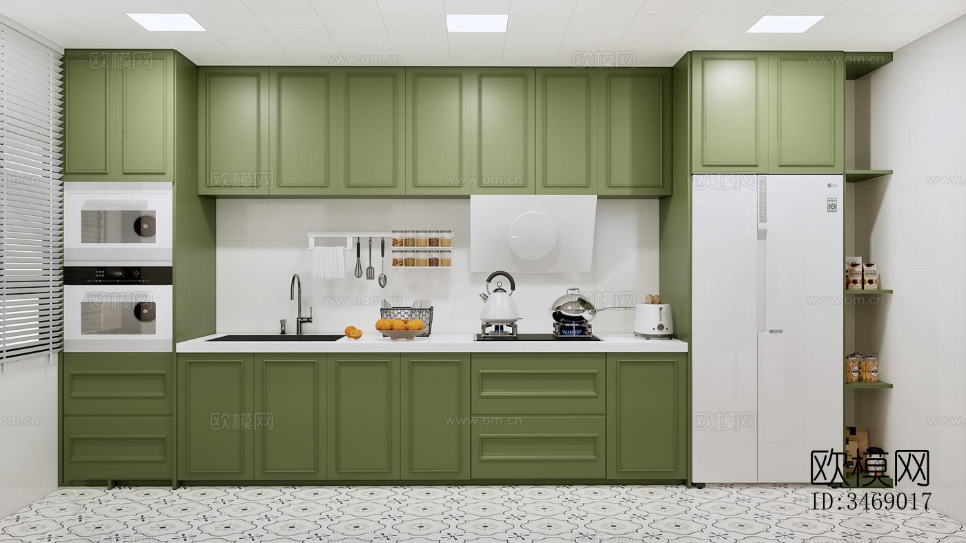 现代平层效果图下载（渲染图1）