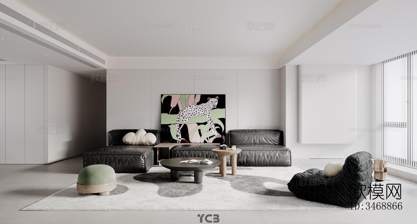 现代平层效果图下载（渲染图7）