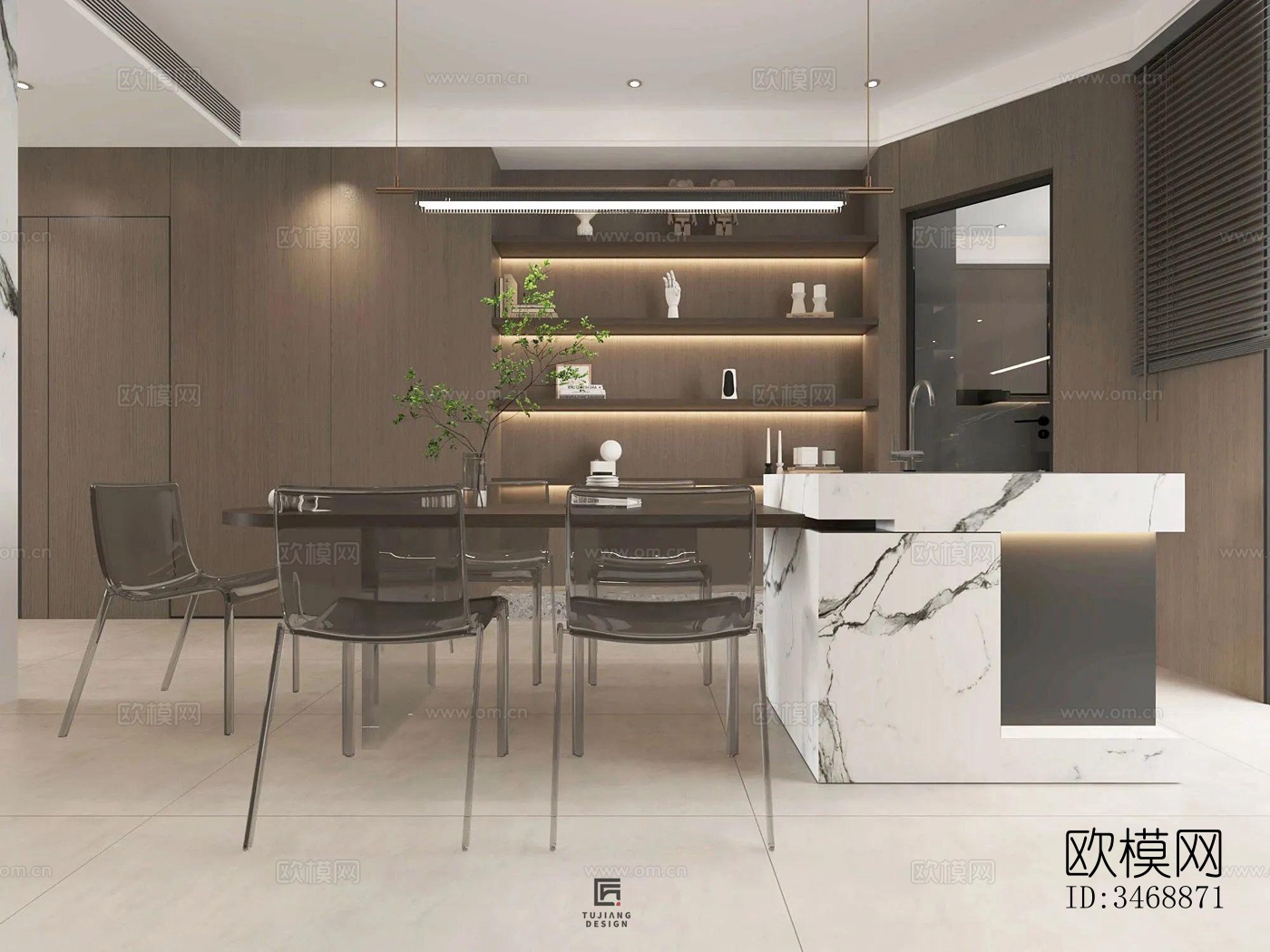 现代平层效果图下载（渲染图3）