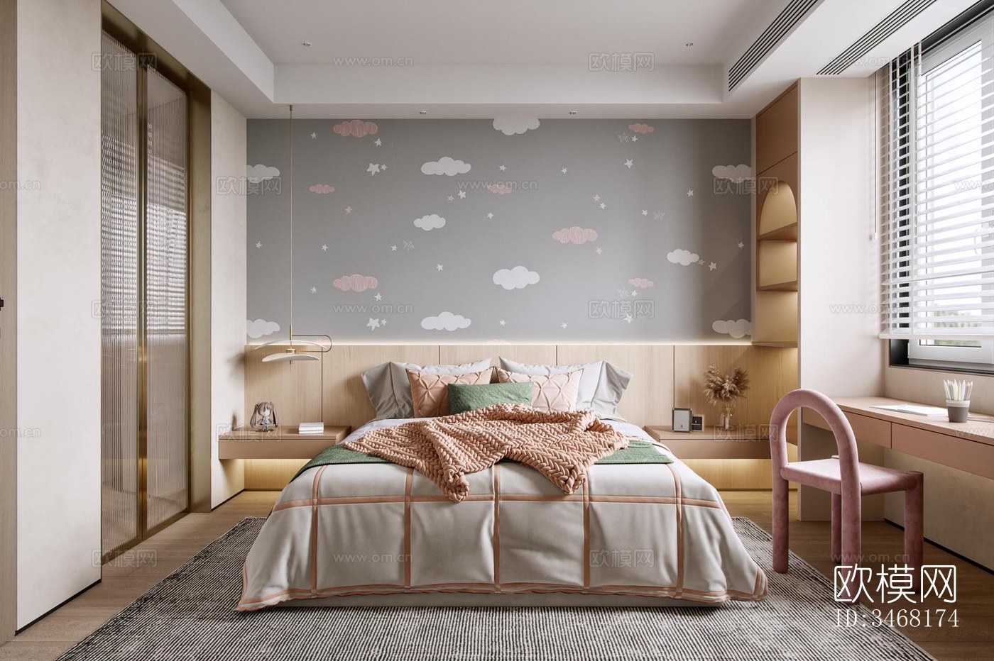 现代大平层效果图下载（渲染图9）