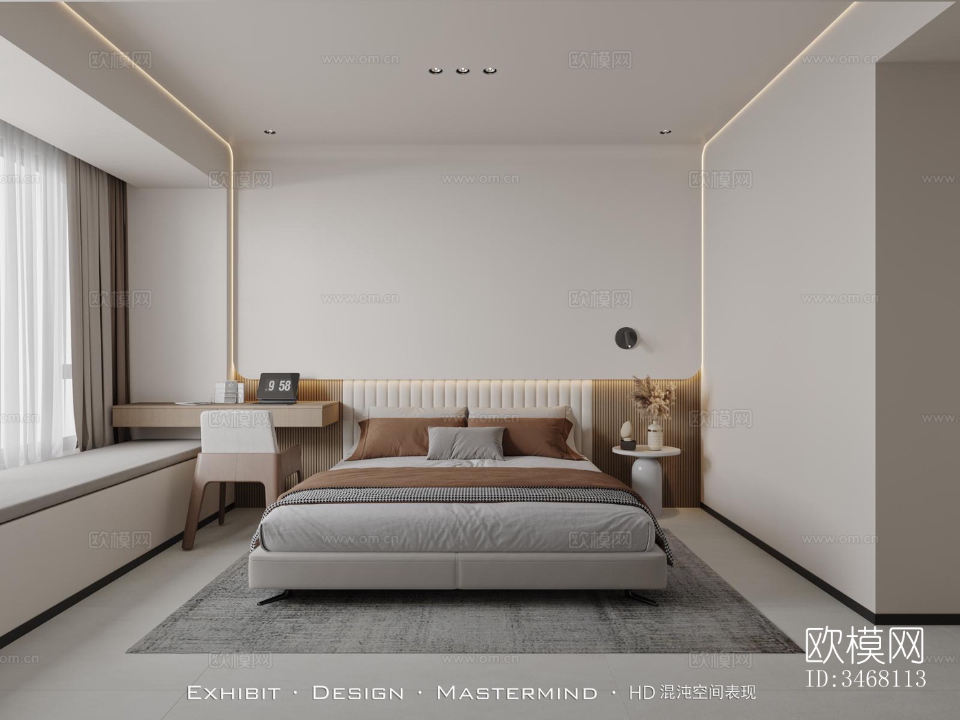 现代大平层效果图下载（渲染图6）